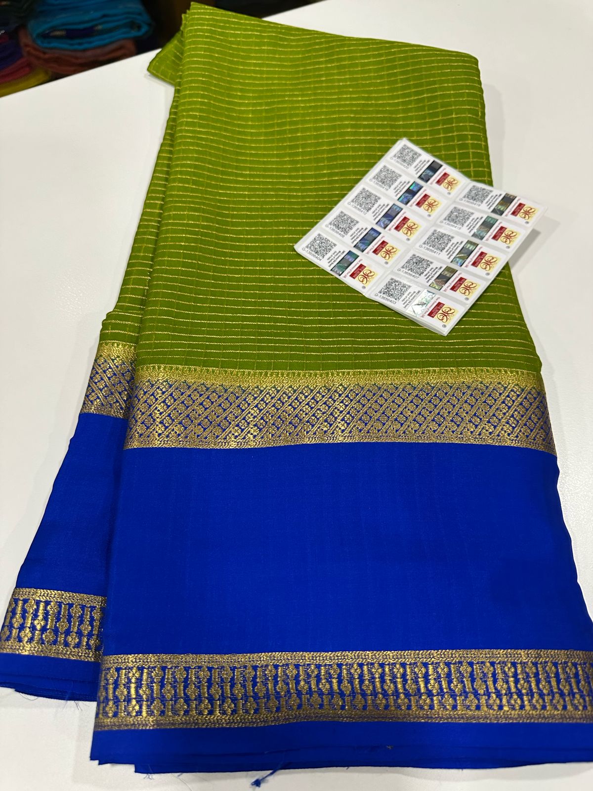 Pure Mysore Silk Checked Saree