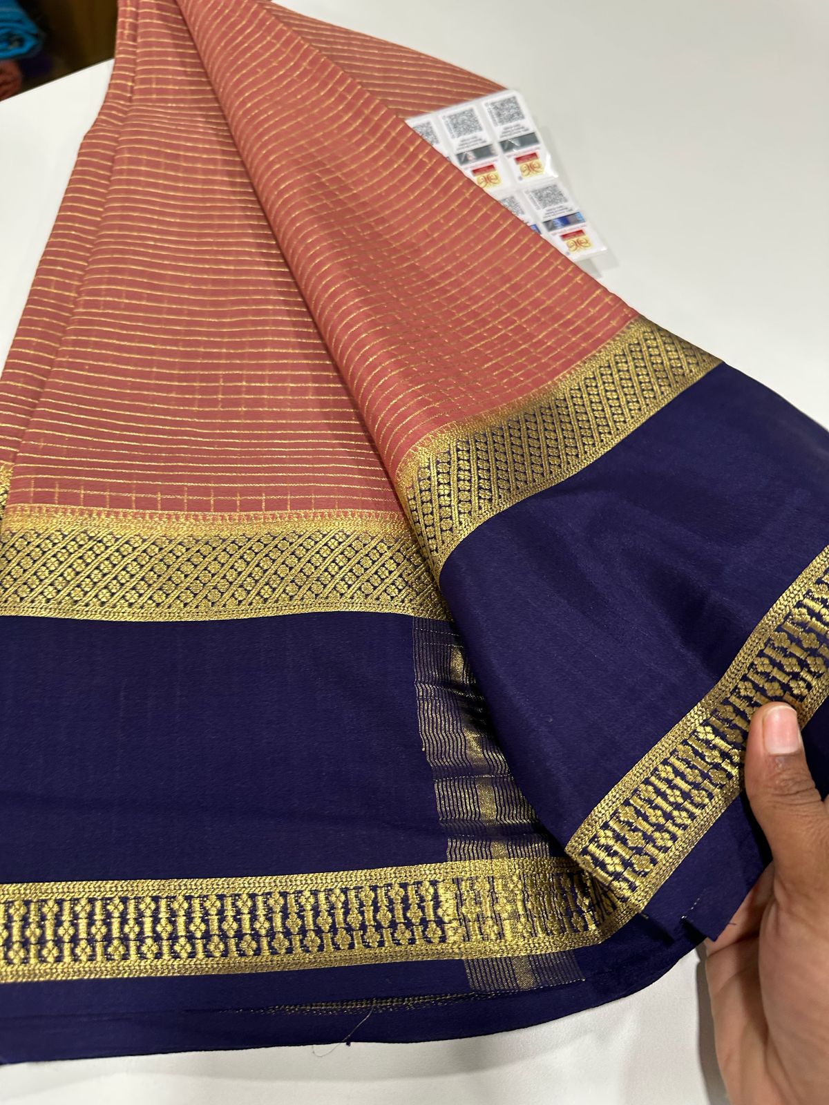 Pure Mysore Silk Checked Saree