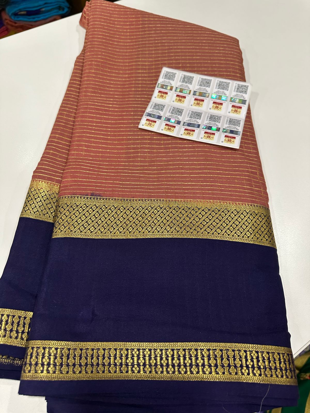 Pure Mysore Silk Checked Saree