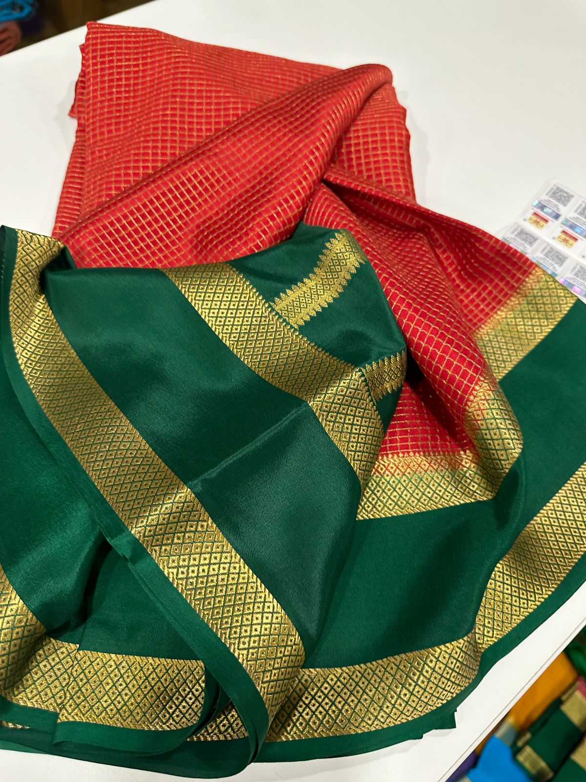 Pure Mysore Silk Checked Saree