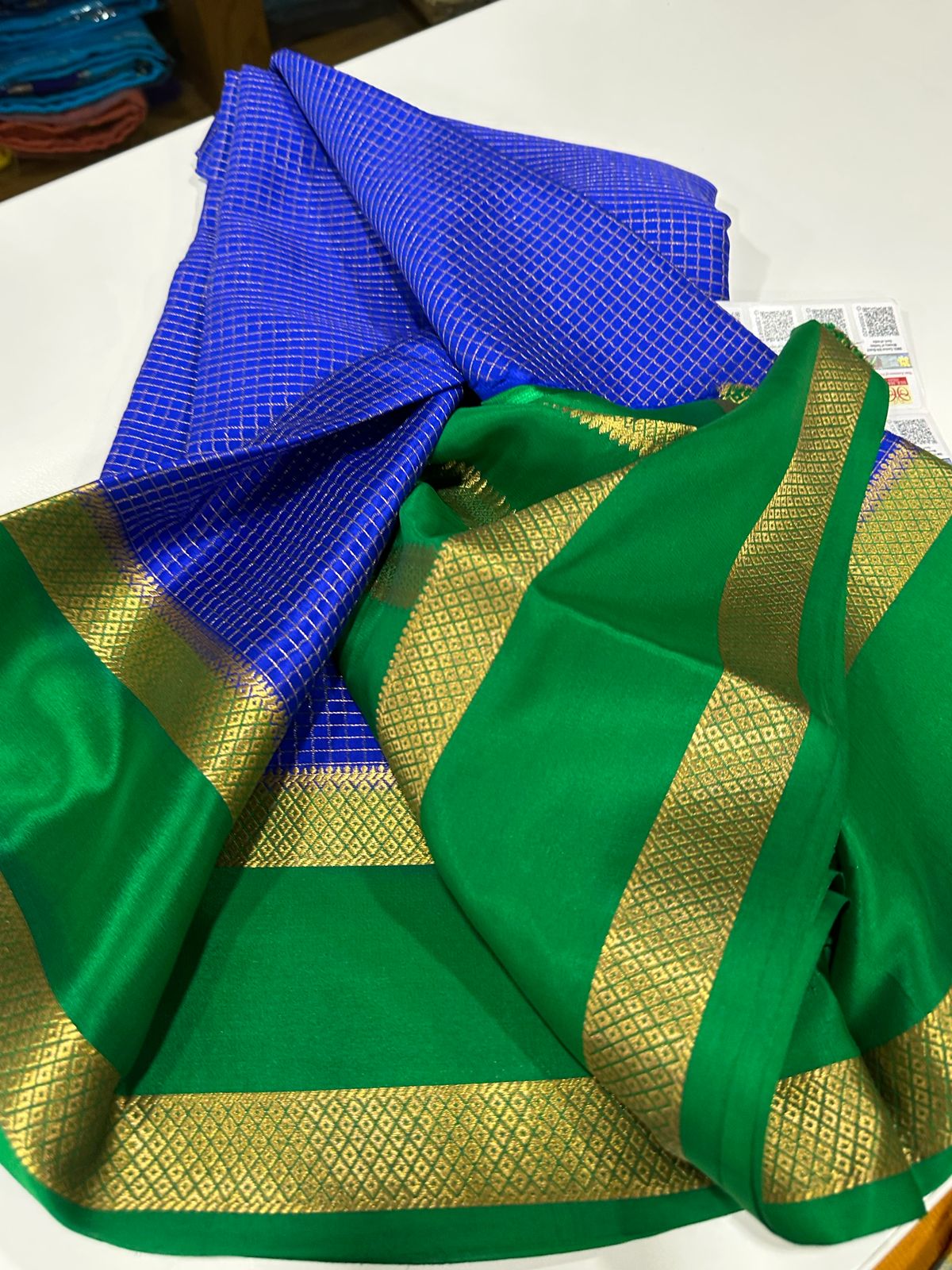 Pure Mysore Silk Checked Saree