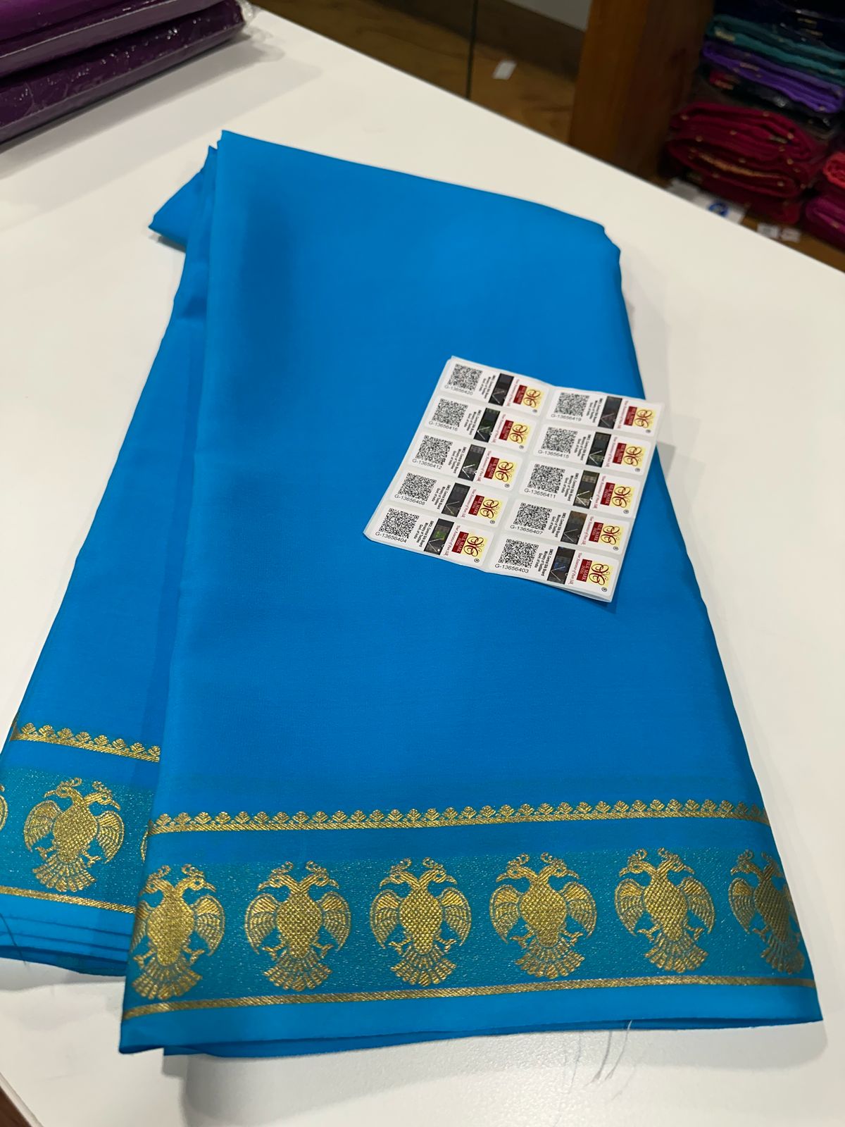Pure Mysore Silk Gandaberundha Saree