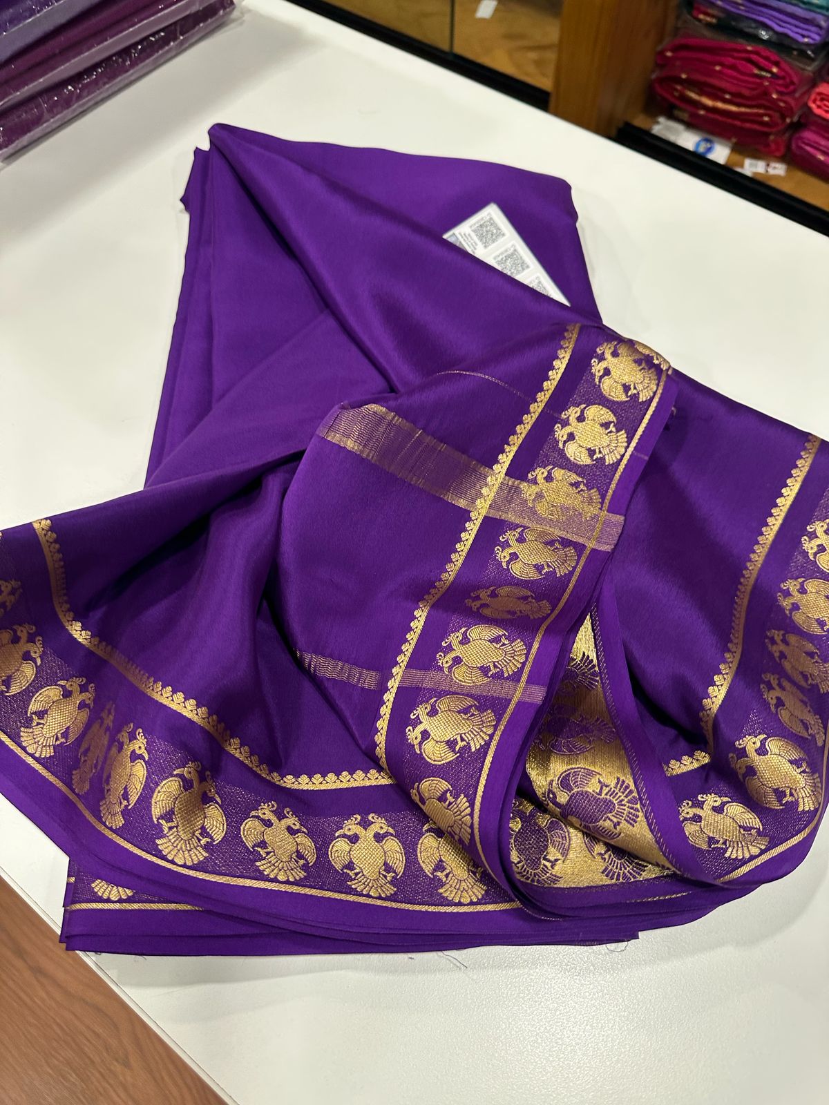 Pure Mysore Silk Gandaberundha Saree