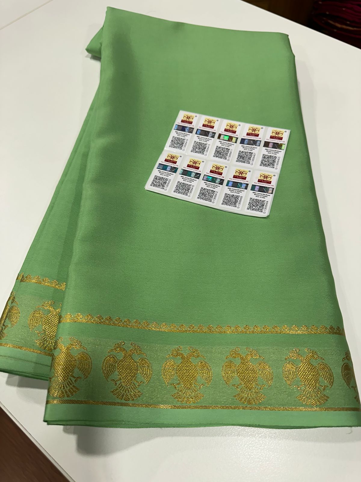 Pure Mysore Silk Gandaberundha Saree