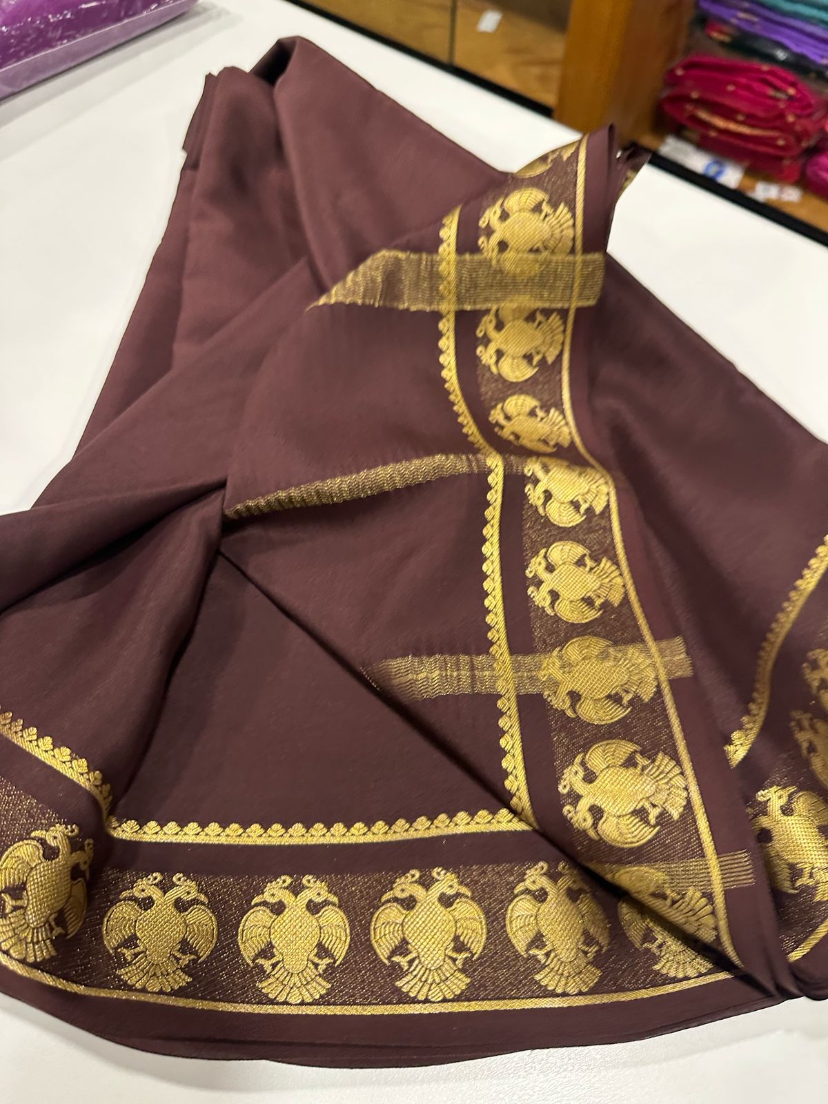 Pure Mysore Silk Gandaberundha Saree