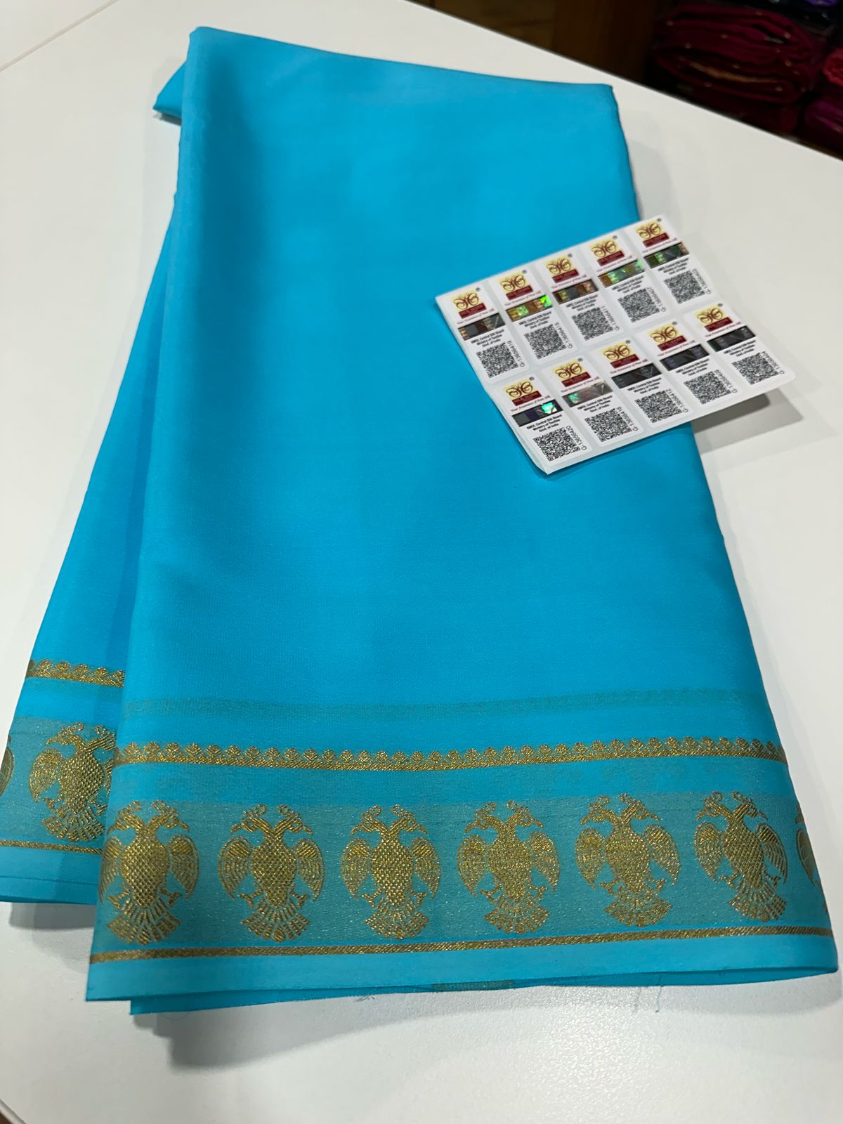 Pure Mysore Silk Gandaberundha Saree