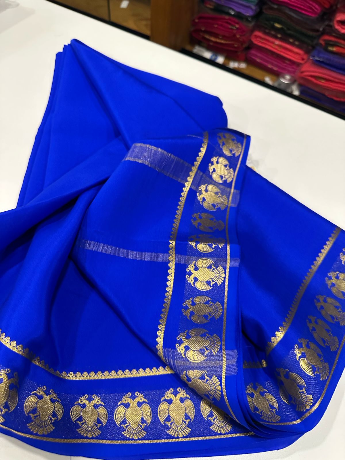 Pure Mysore Silk Gandaberundha Saree