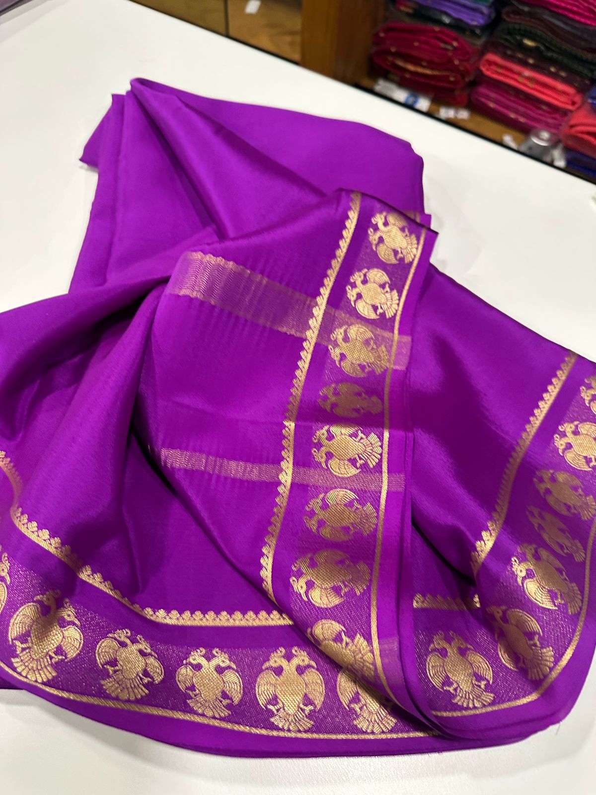 Pure Mysore Silk Gandaberundha Saree
