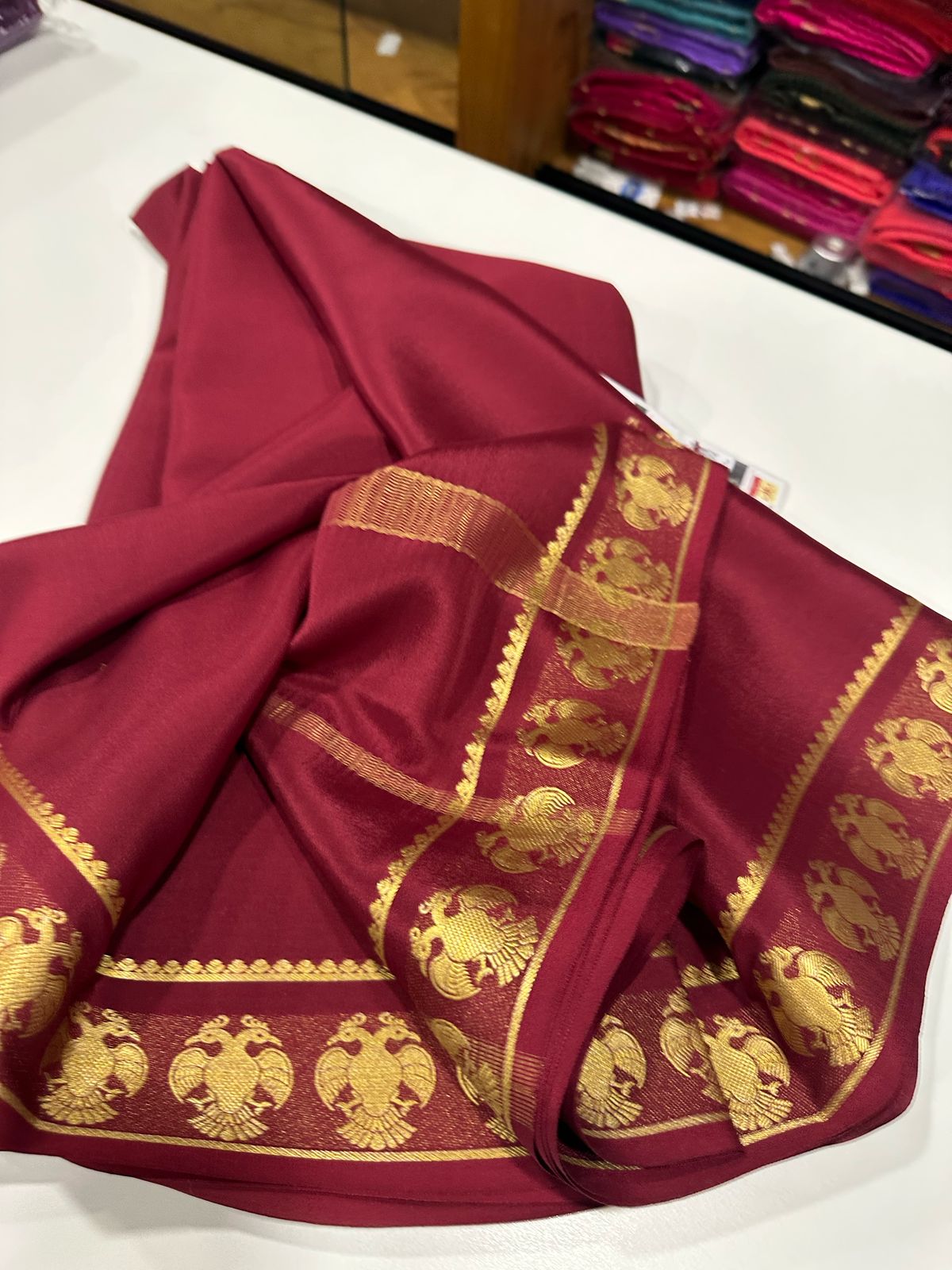 Pure Mysore Silk Gandaberundha Saree