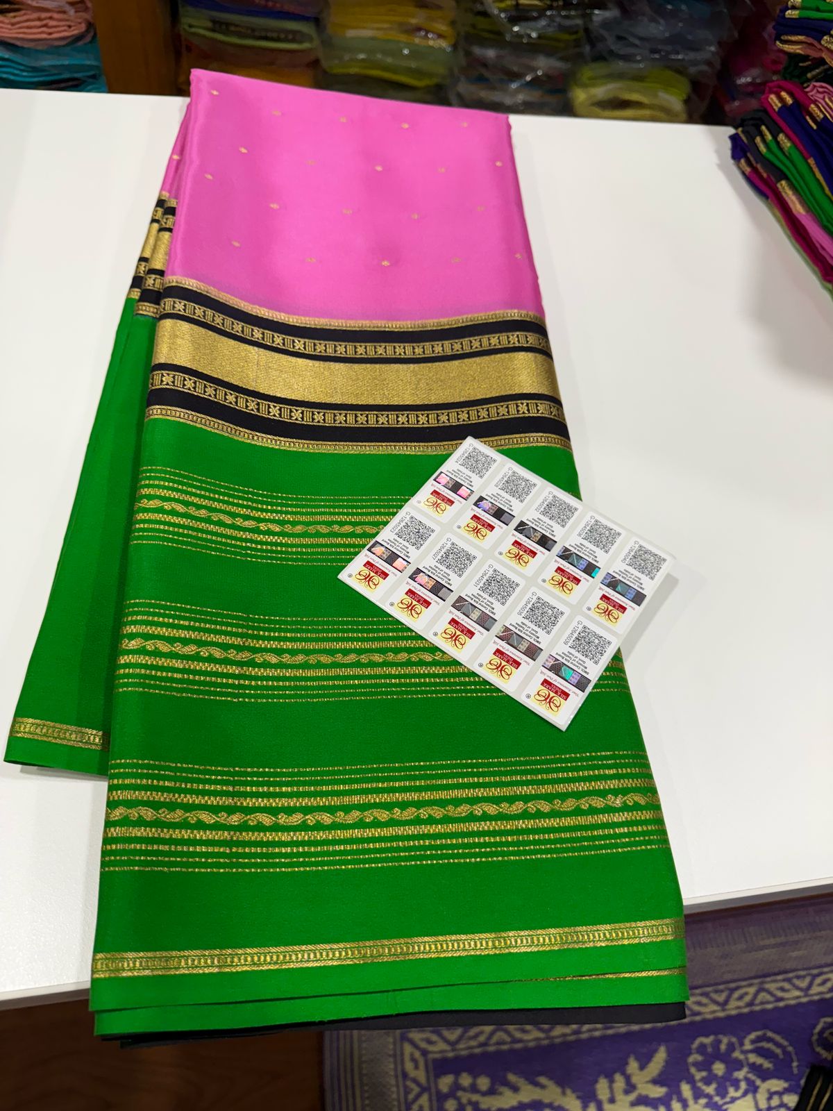 Pure Mysore Silk Zari Lined Saree