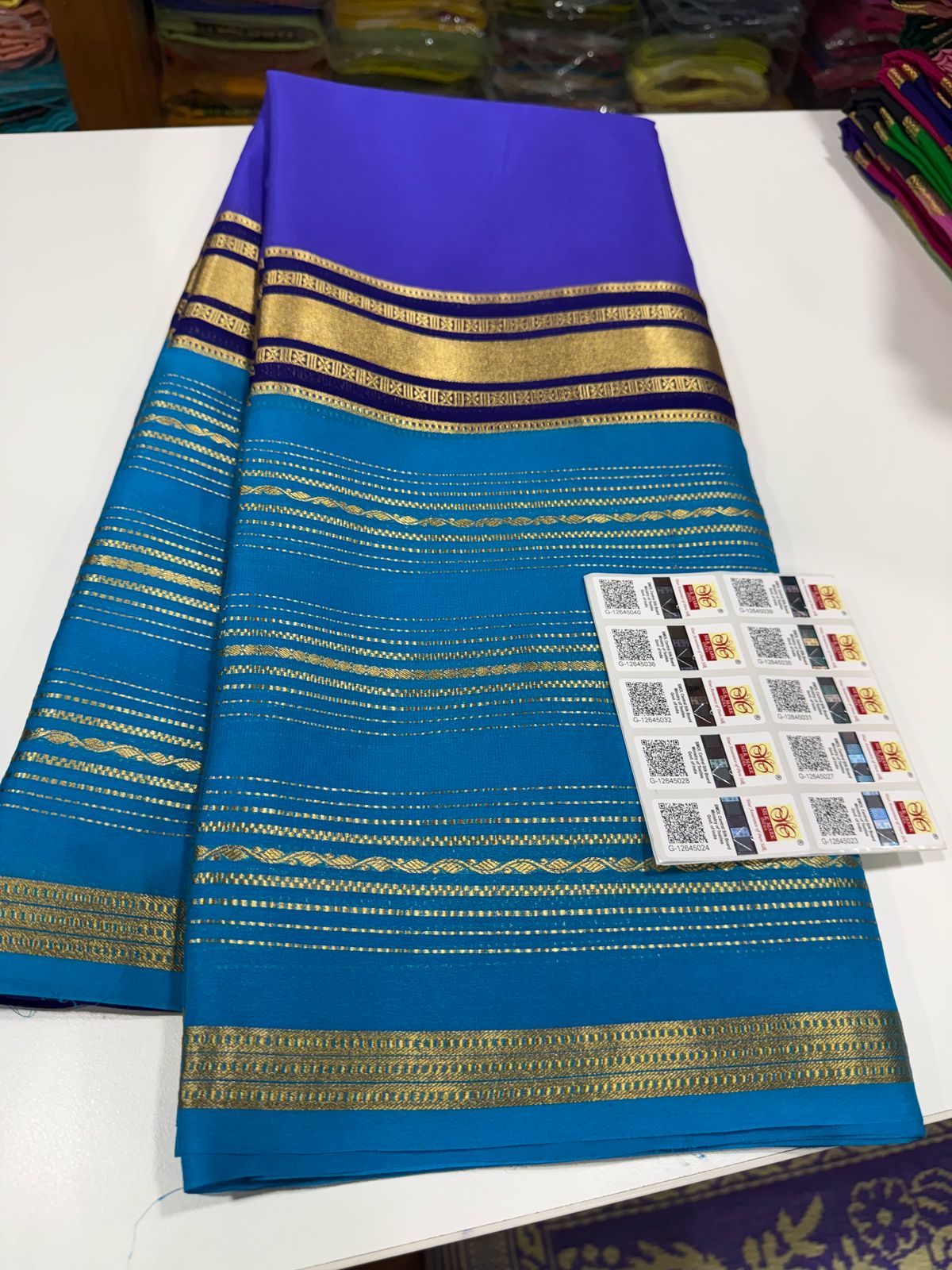 Pure Mysore Silk Zari Lined Saree
