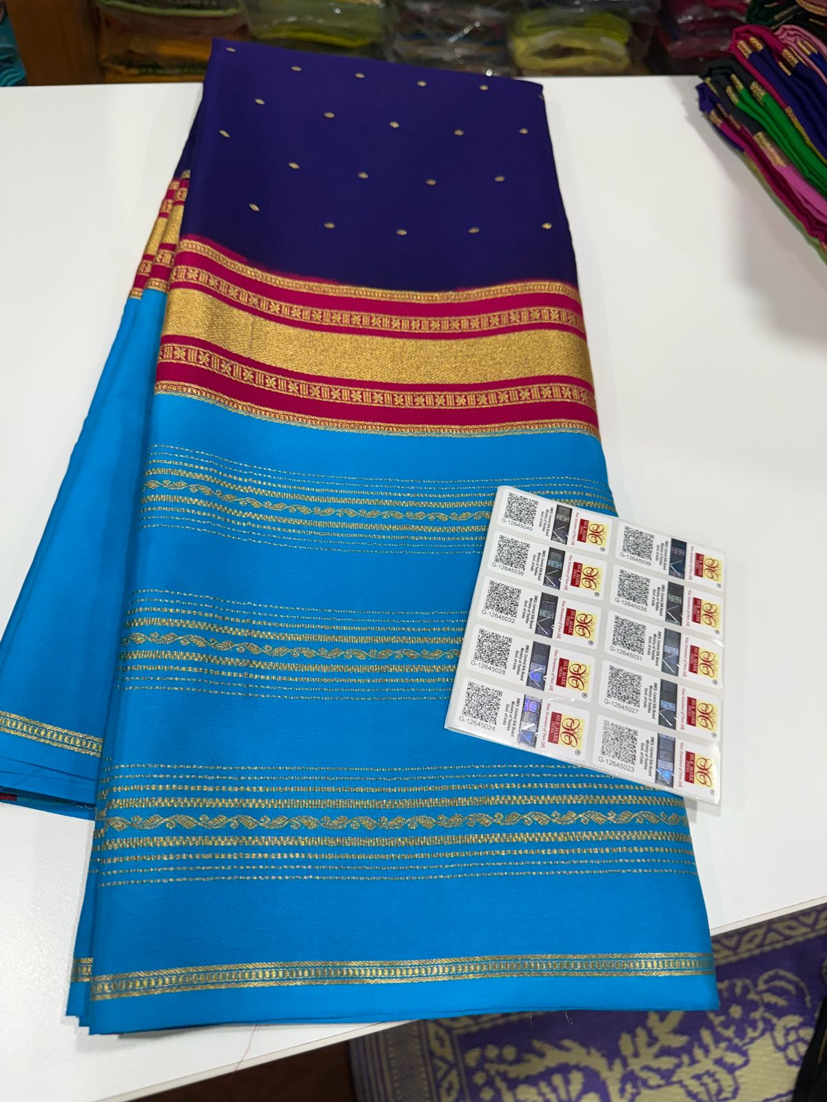 Pure Mysore Silk Zari Lined Saree