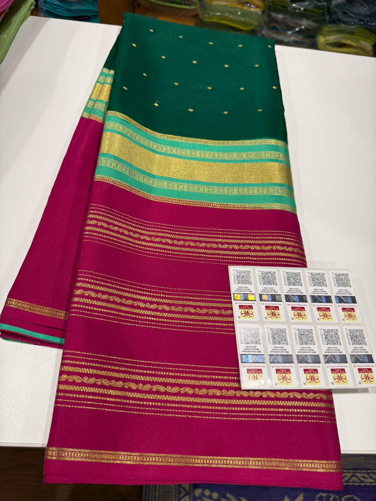 Pure Mysore Silk Zari Lined Saree