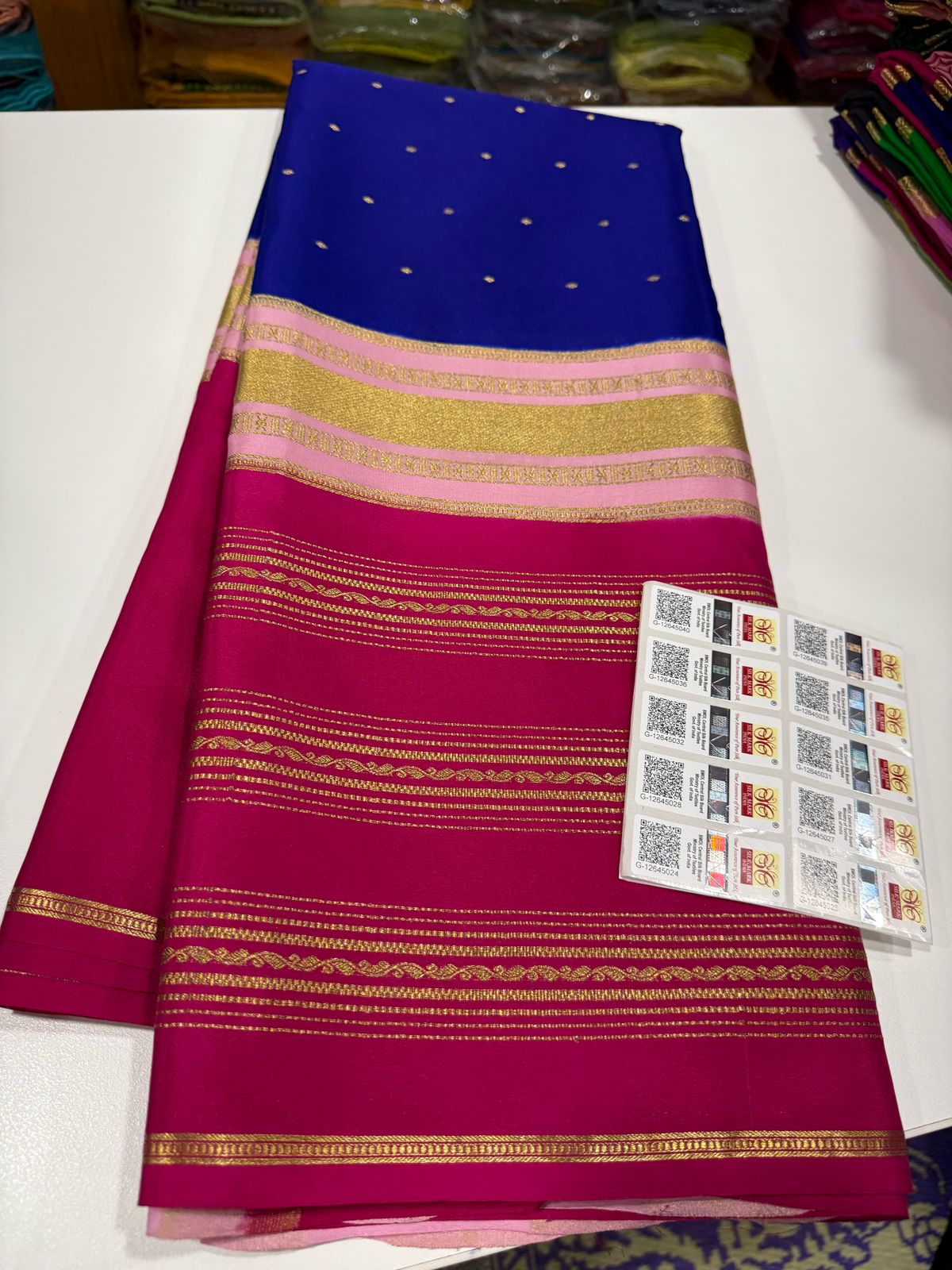 Pure Mysore Silk Zari Lined Saree