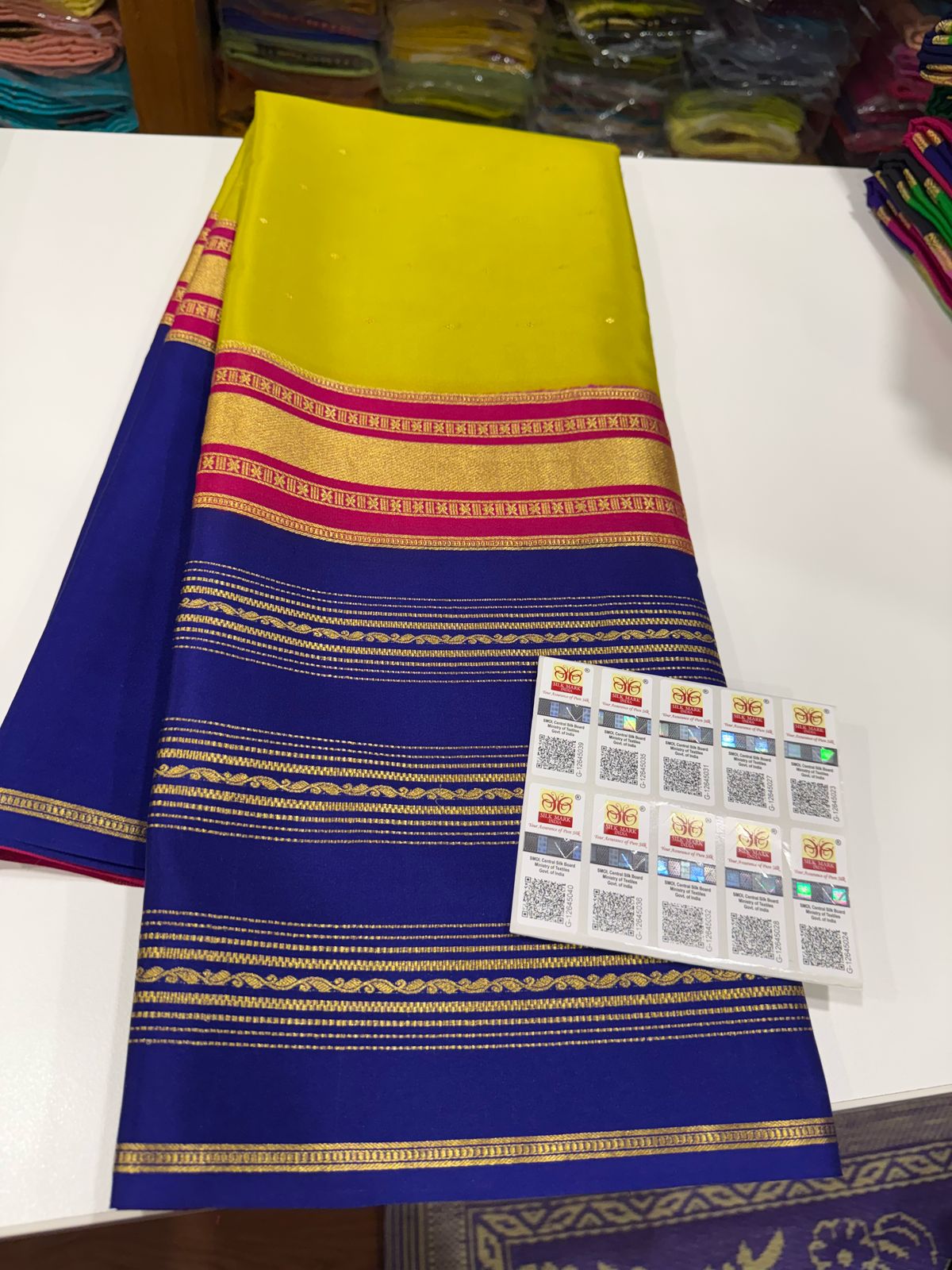 Pure Mysore Silk Zari Lined Saree