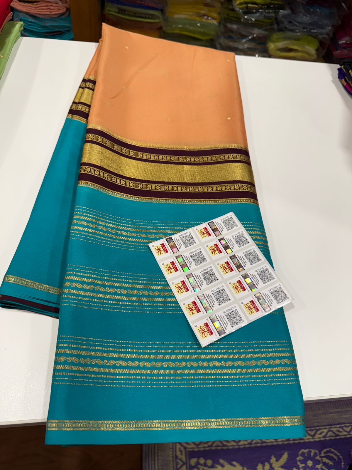 Pure Mysore Silk Zari Lined Saree
