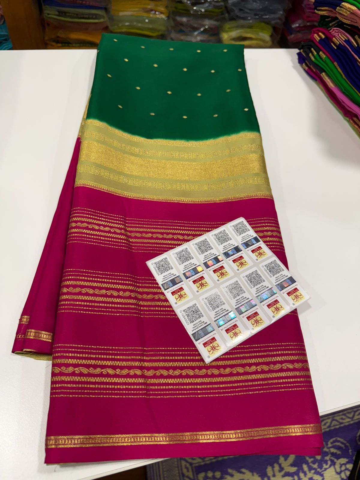 Pure Mysore Silk Zari Lined Saree