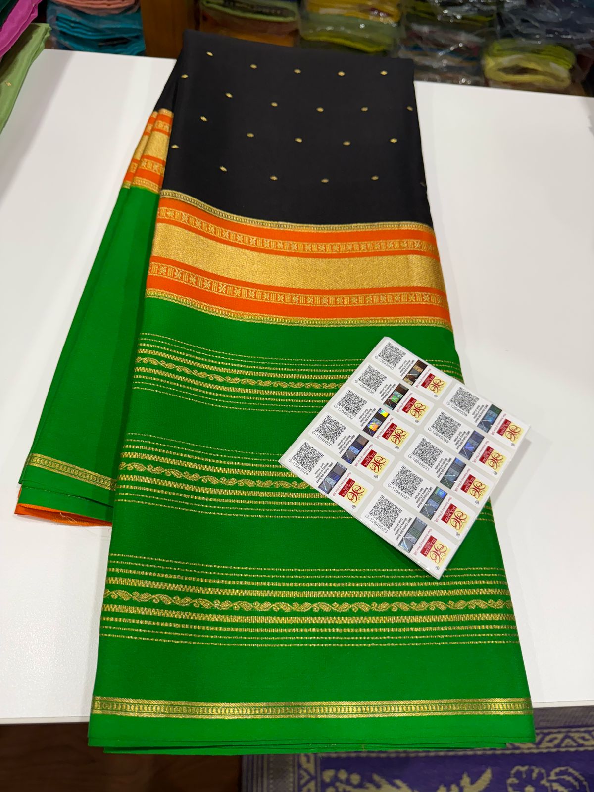 Pure Mysore Silk Zari Lined Saree