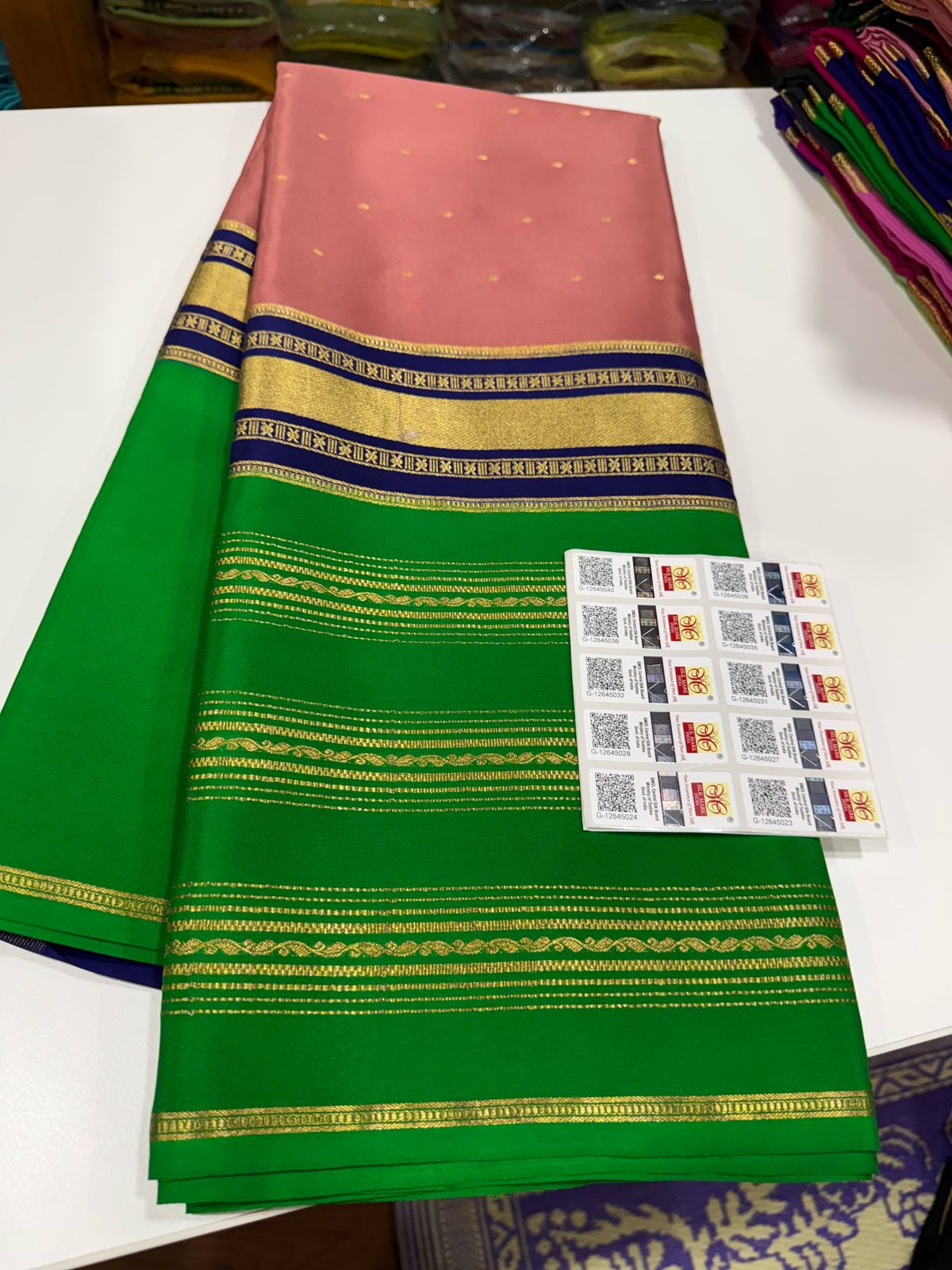 Pure Mysore Silk Zari Lined Saree