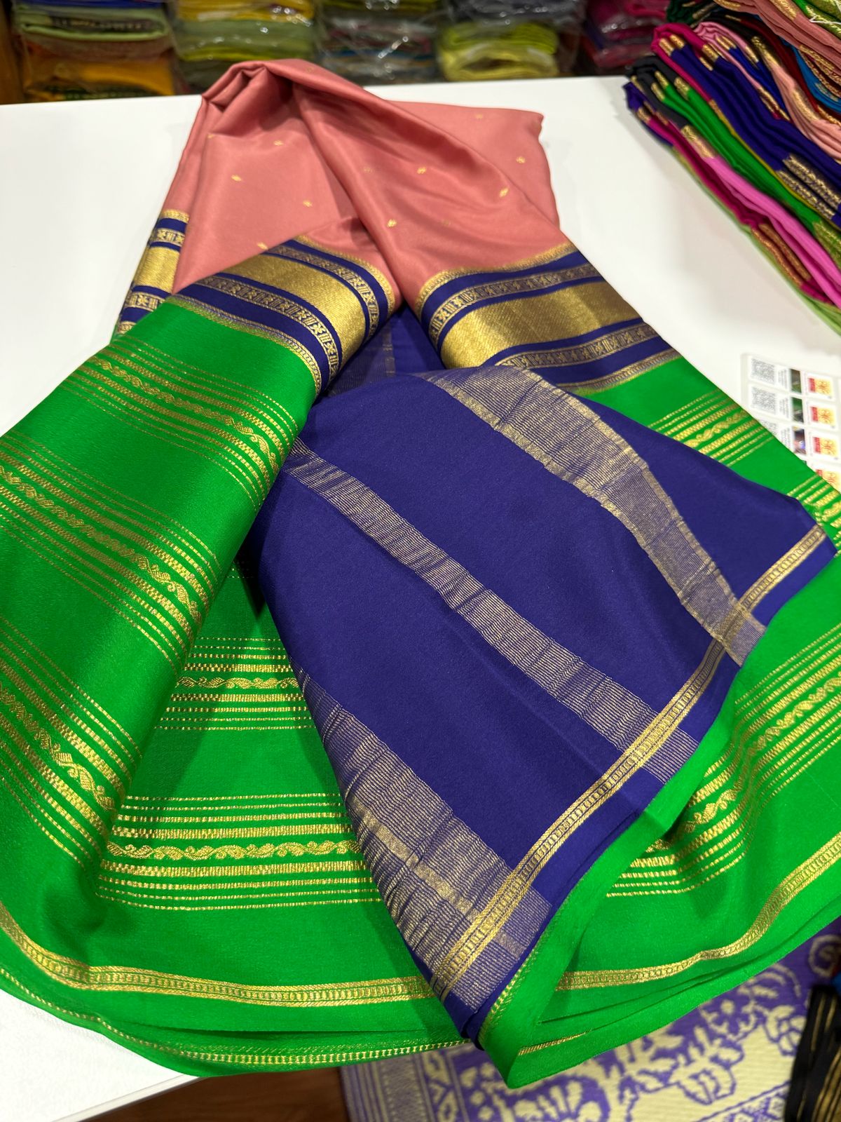 Pure Mysore Silk Zari Lined Saree