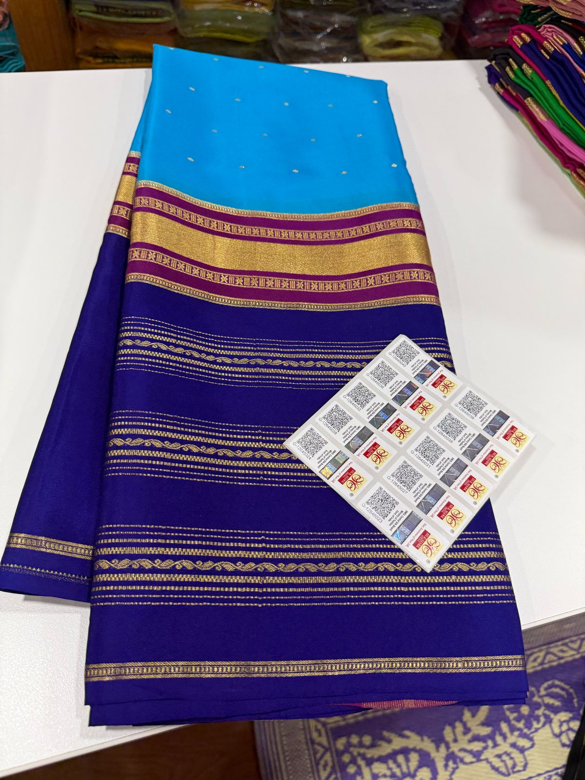 Pure Mysore Silk Zari Lined Saree