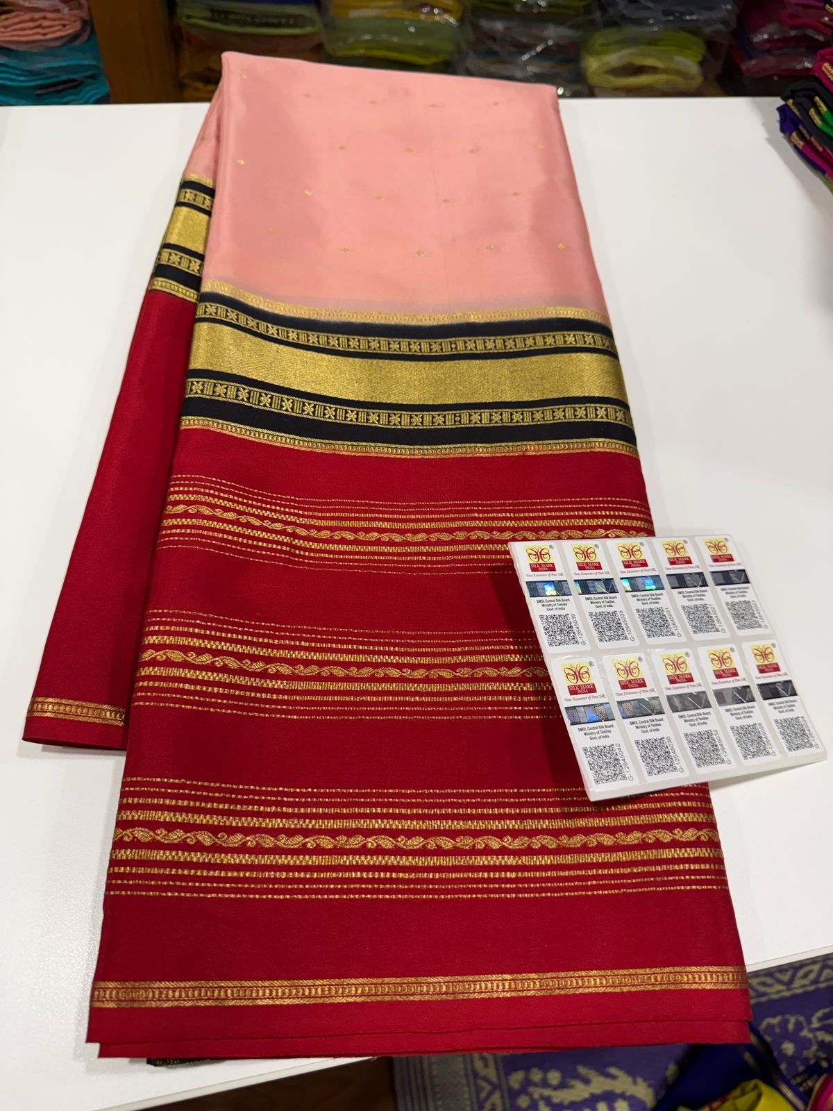 Pure Mysore Silk Zari Lined Saree