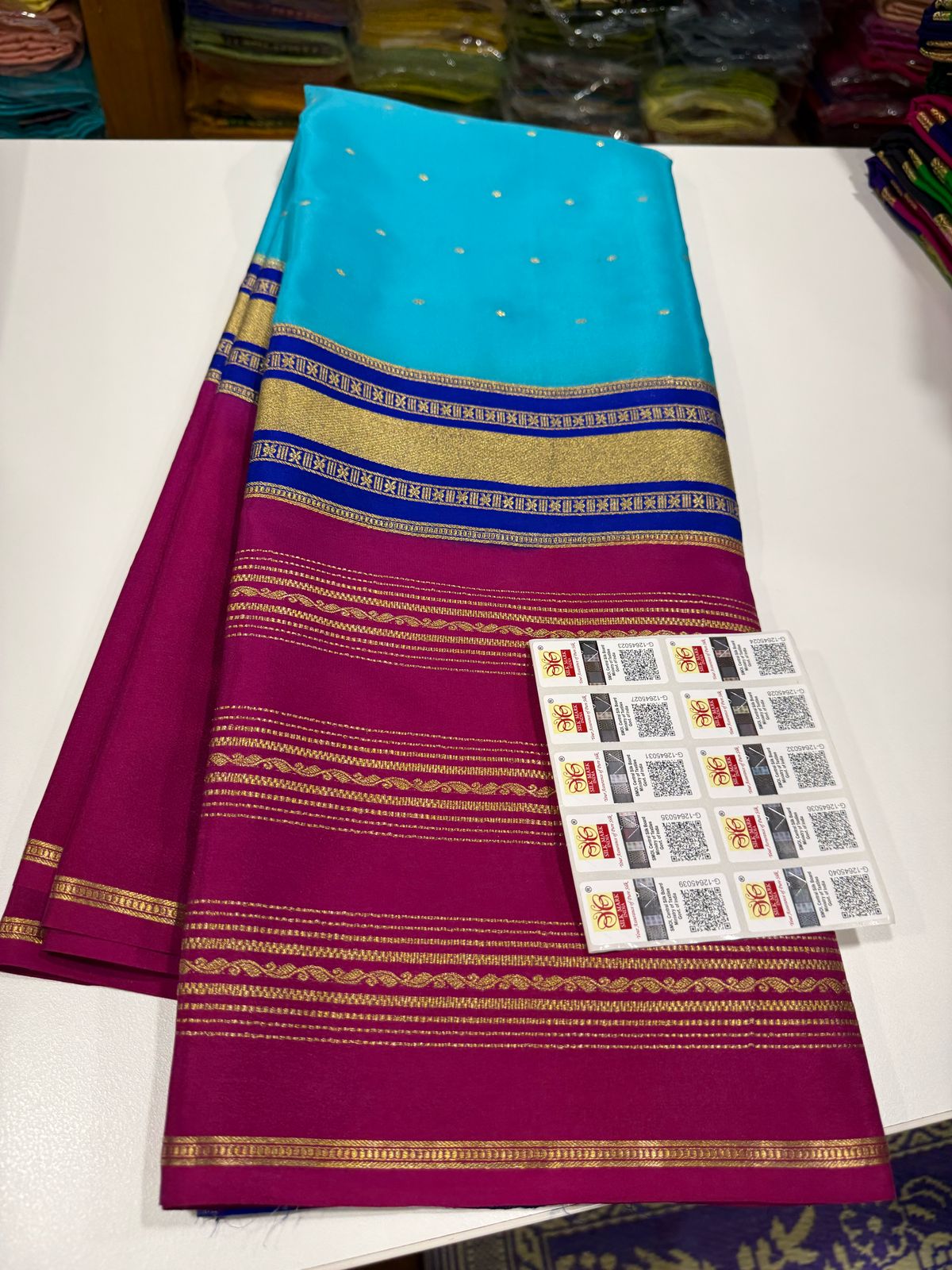Pure Mysore Silk Zari Lined Saree