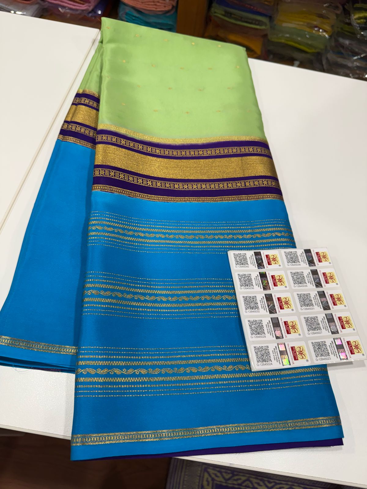 Pure Mysore Silk Zari Lined Saree