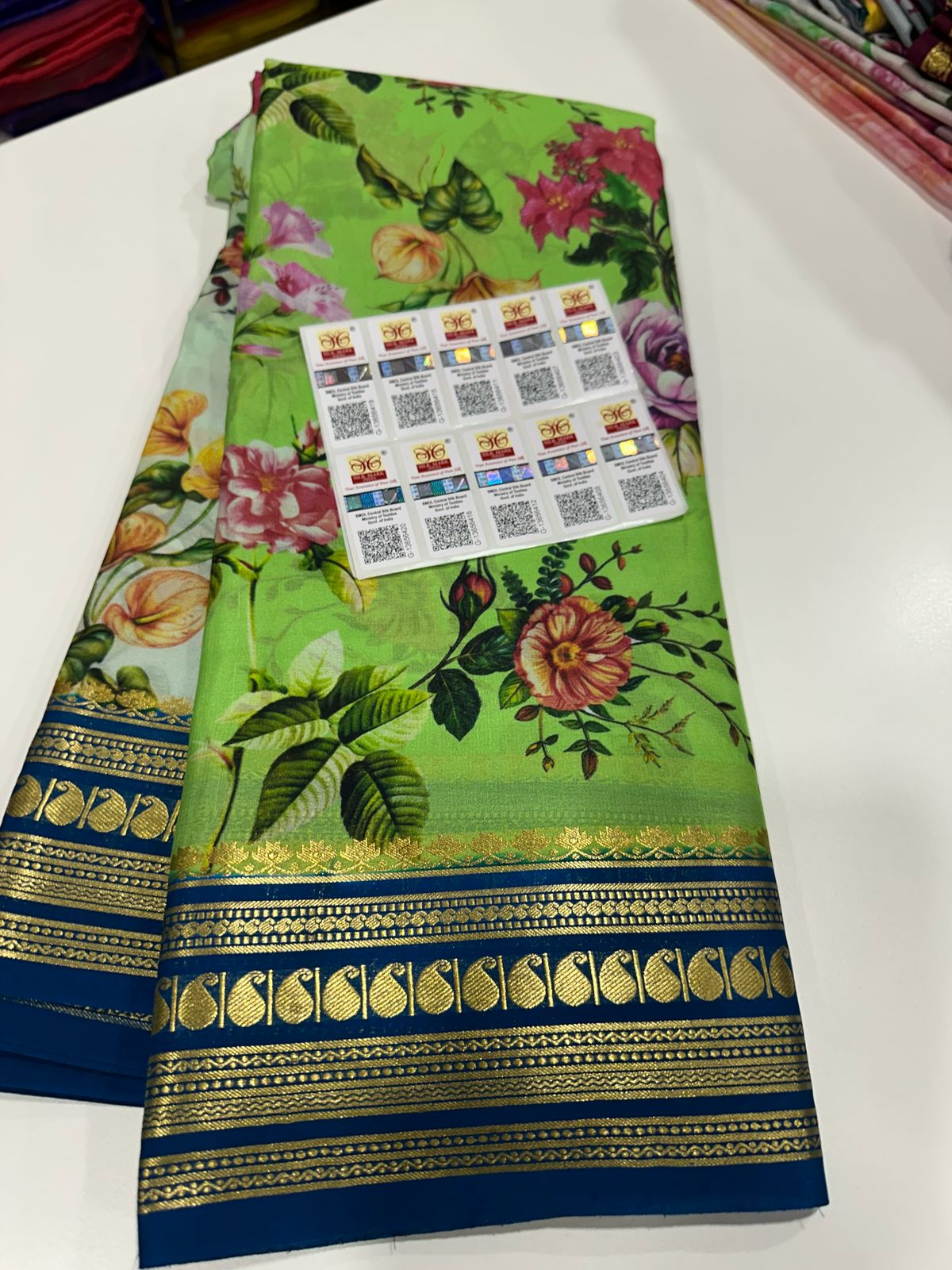 Authentic Pure Mysore Silk Digital Printed Saree