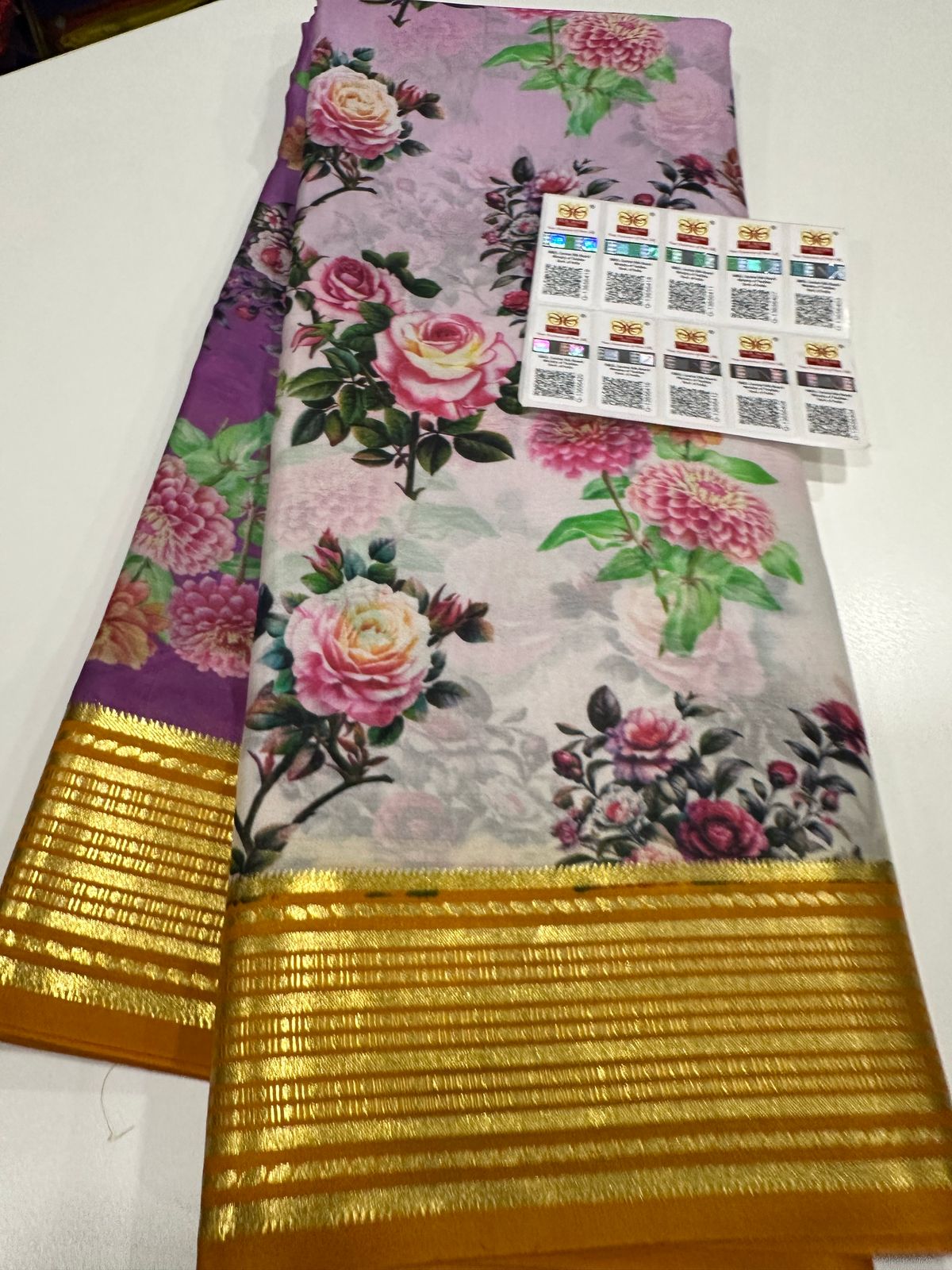 Authentic Pure Mysore Silk Digital Printed Saree