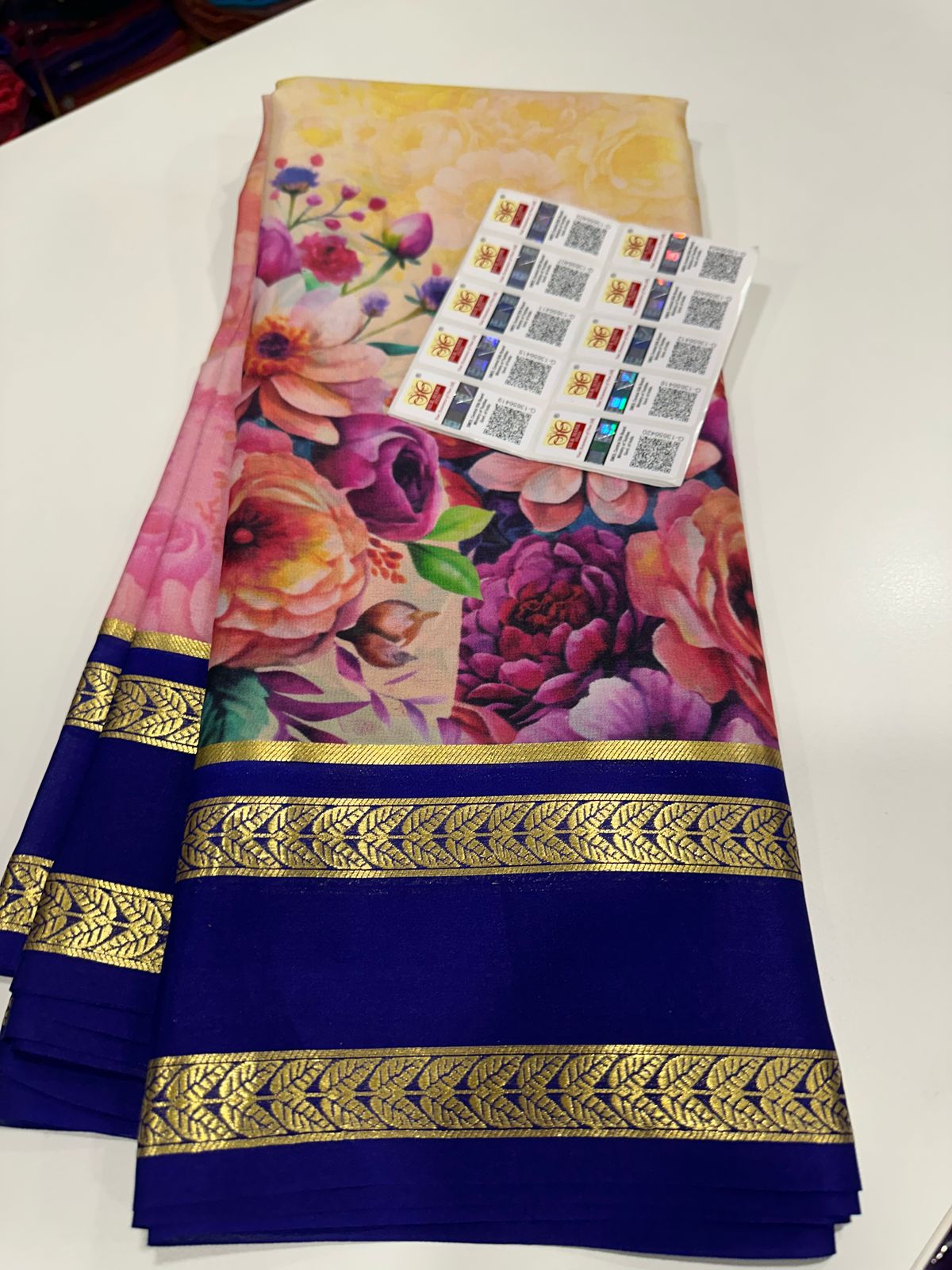 Authentic Pure Mysore Silk Digital Printed Saree