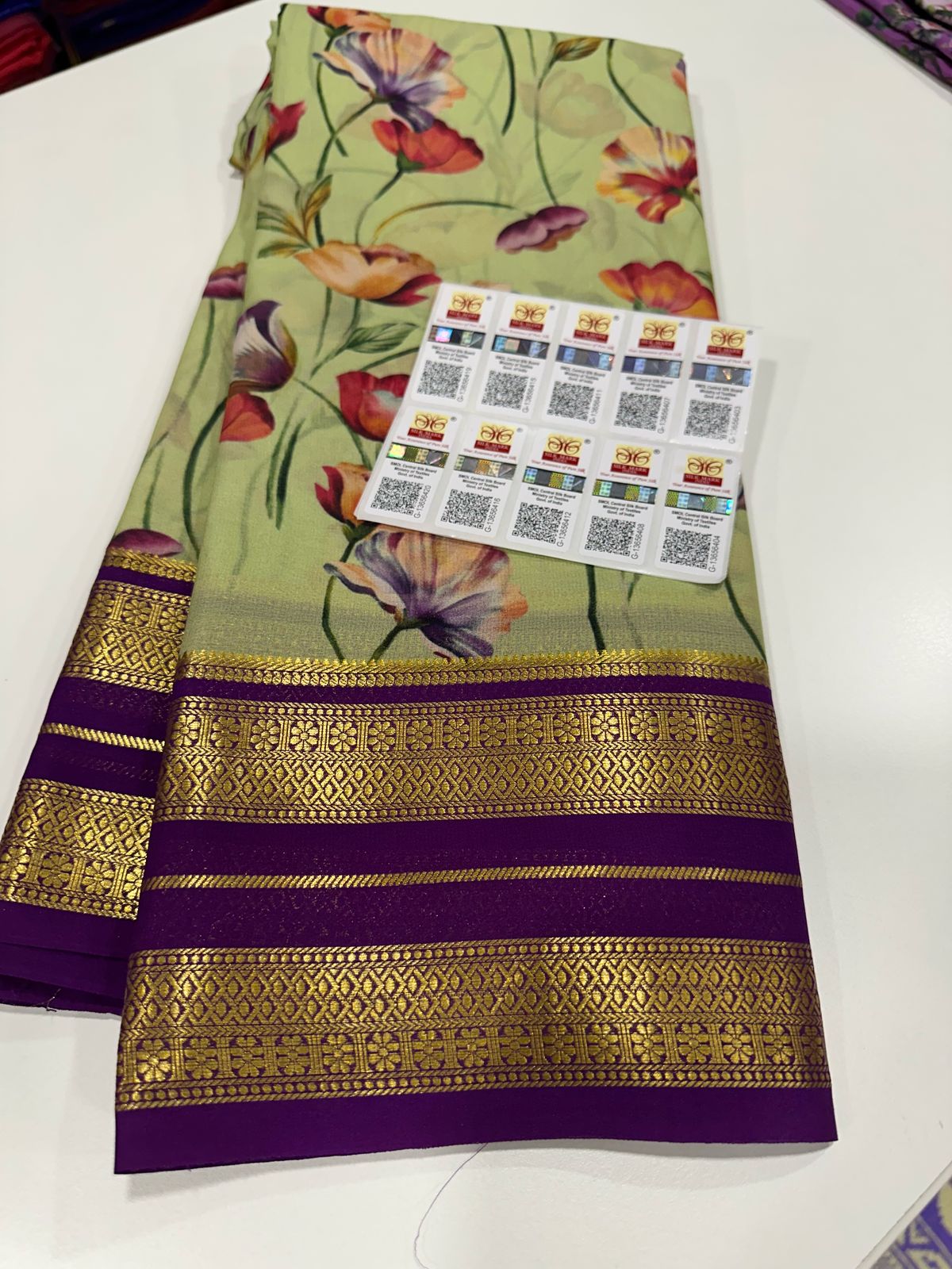 Authentic Pure Mysore Silk Digital Printed Saree