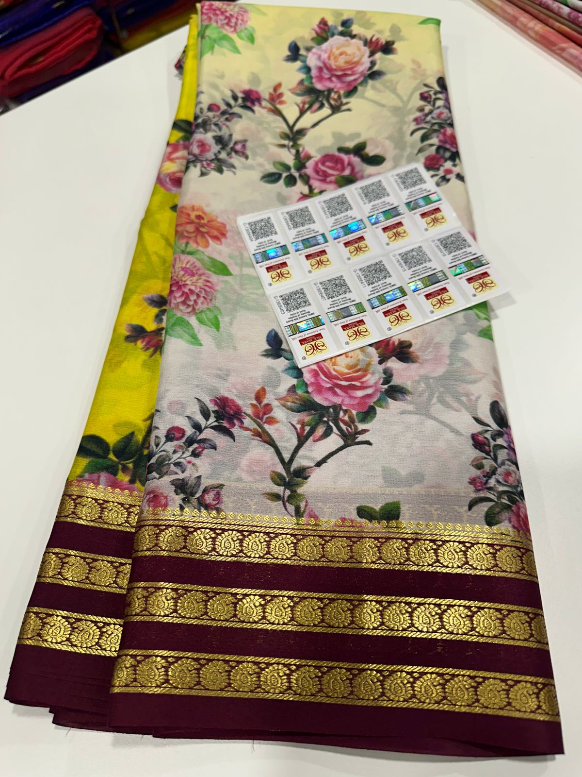 Authentic Pure Mysore Silk Digital Printed Saree
