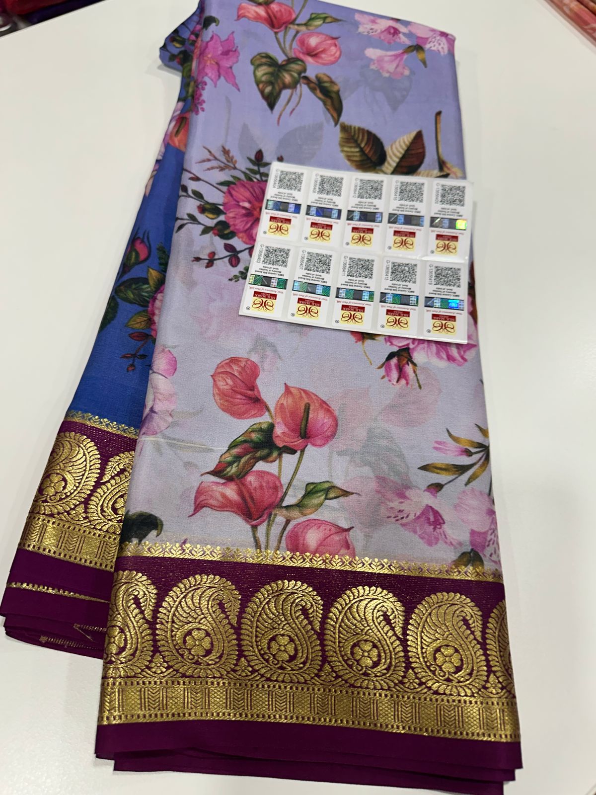 Authentic Pure Mysore Silk Digital Printed Saree