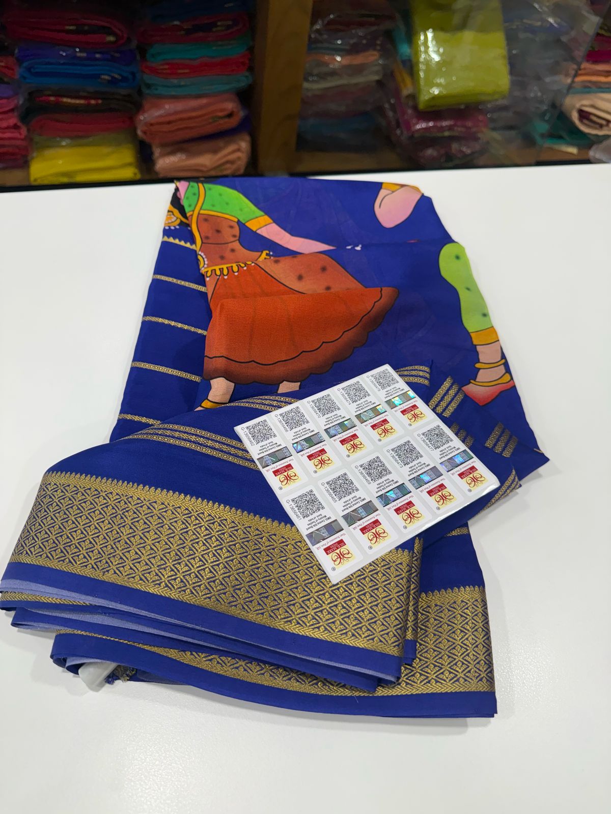 Pure Mysore Silk Doll Printed Saree