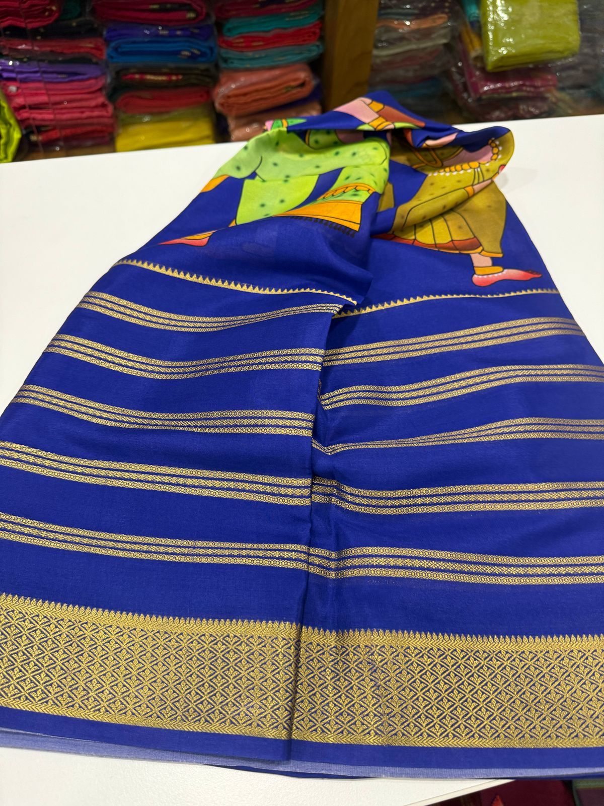 Pure Mysore Silk Doll Printed Saree