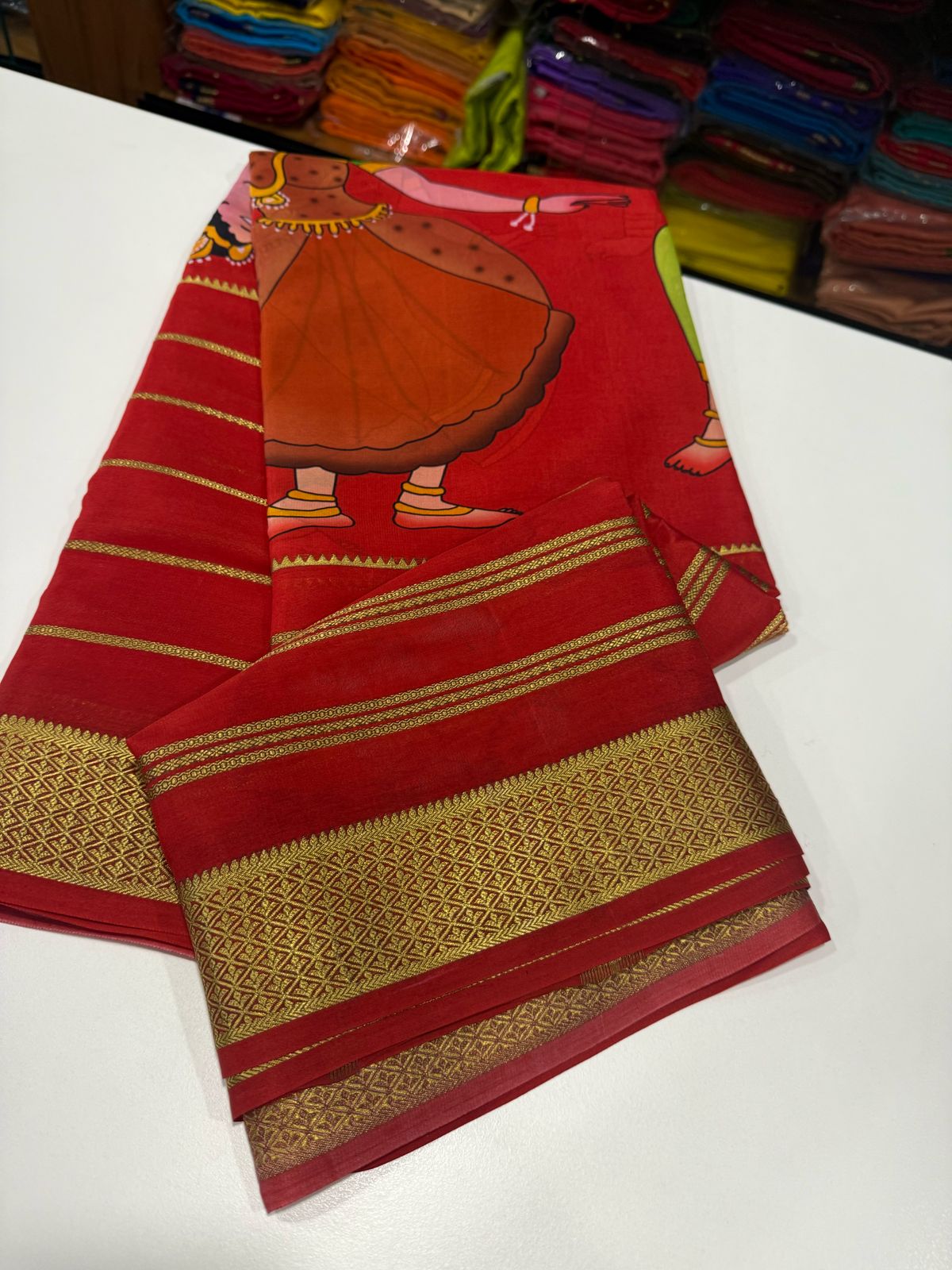 Pure Mysore Silk Doll Printed Saree