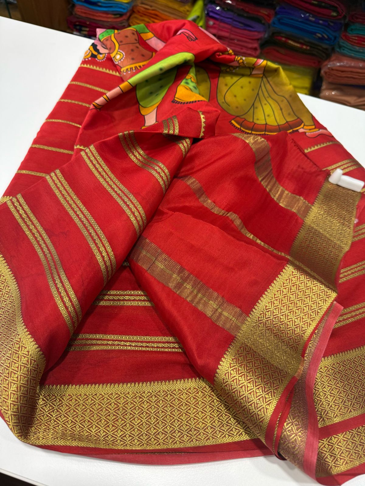Pure Mysore Silk Doll Printed Saree