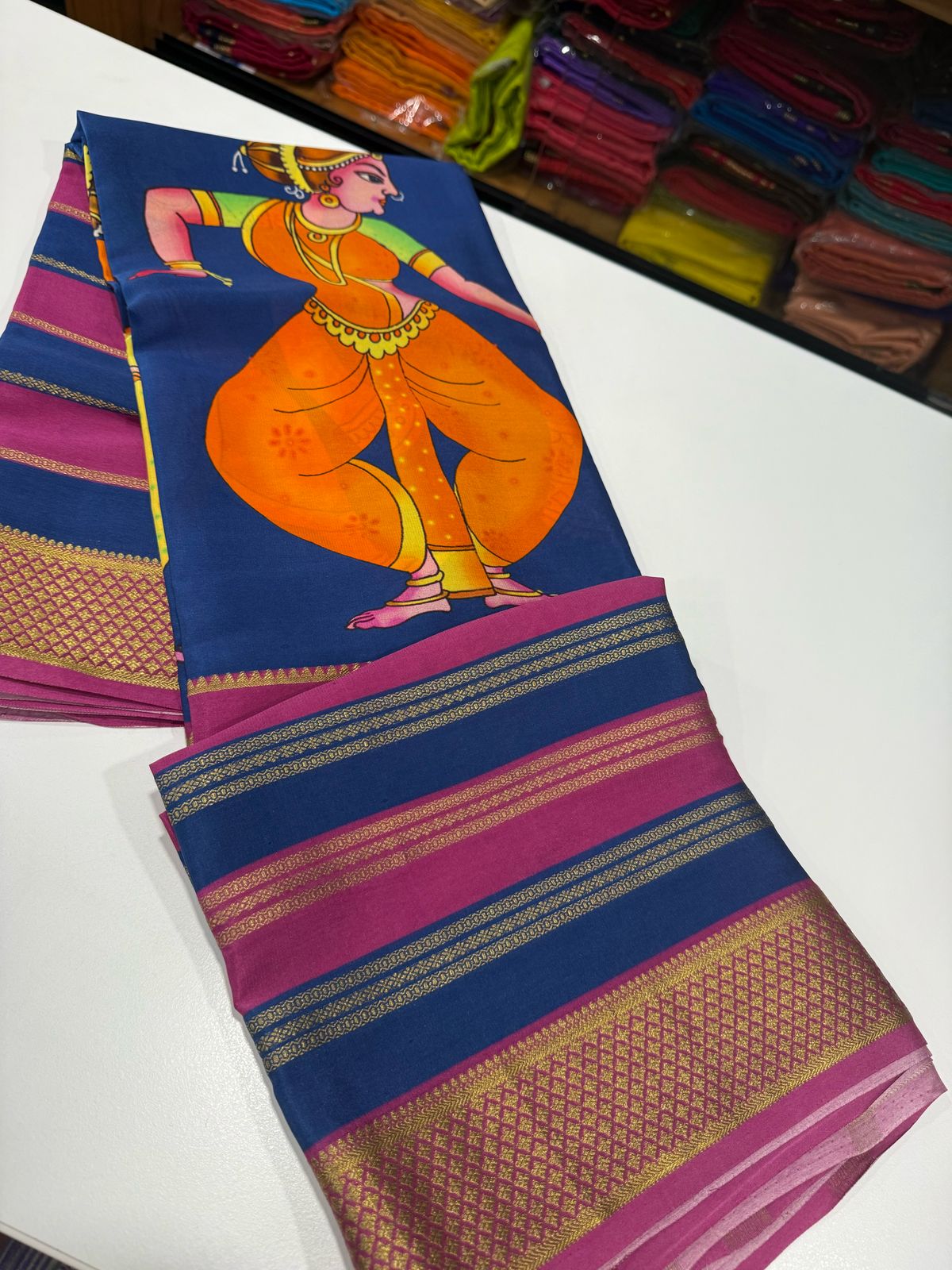 Pure Mysore Silk Doll Printed Saree