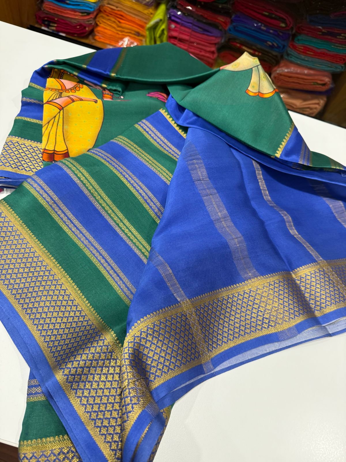 Pure Mysore Silk Doll Printed Saree