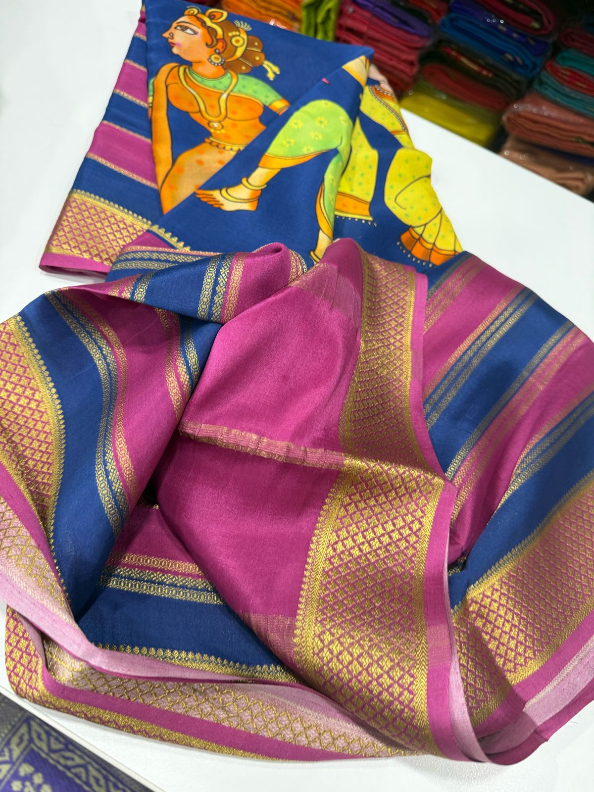 Pure Mysore Silk Doll Printed Saree