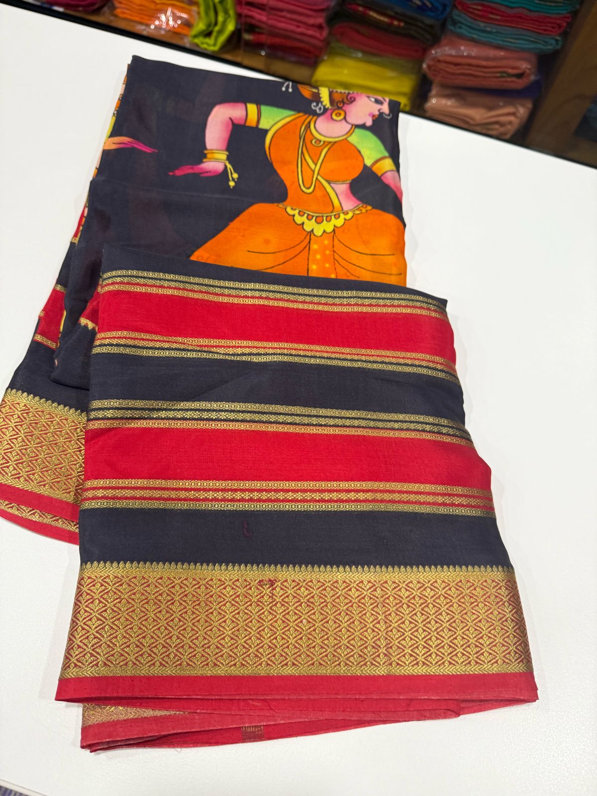 Pure Mysore Silk Doll Printed Saree