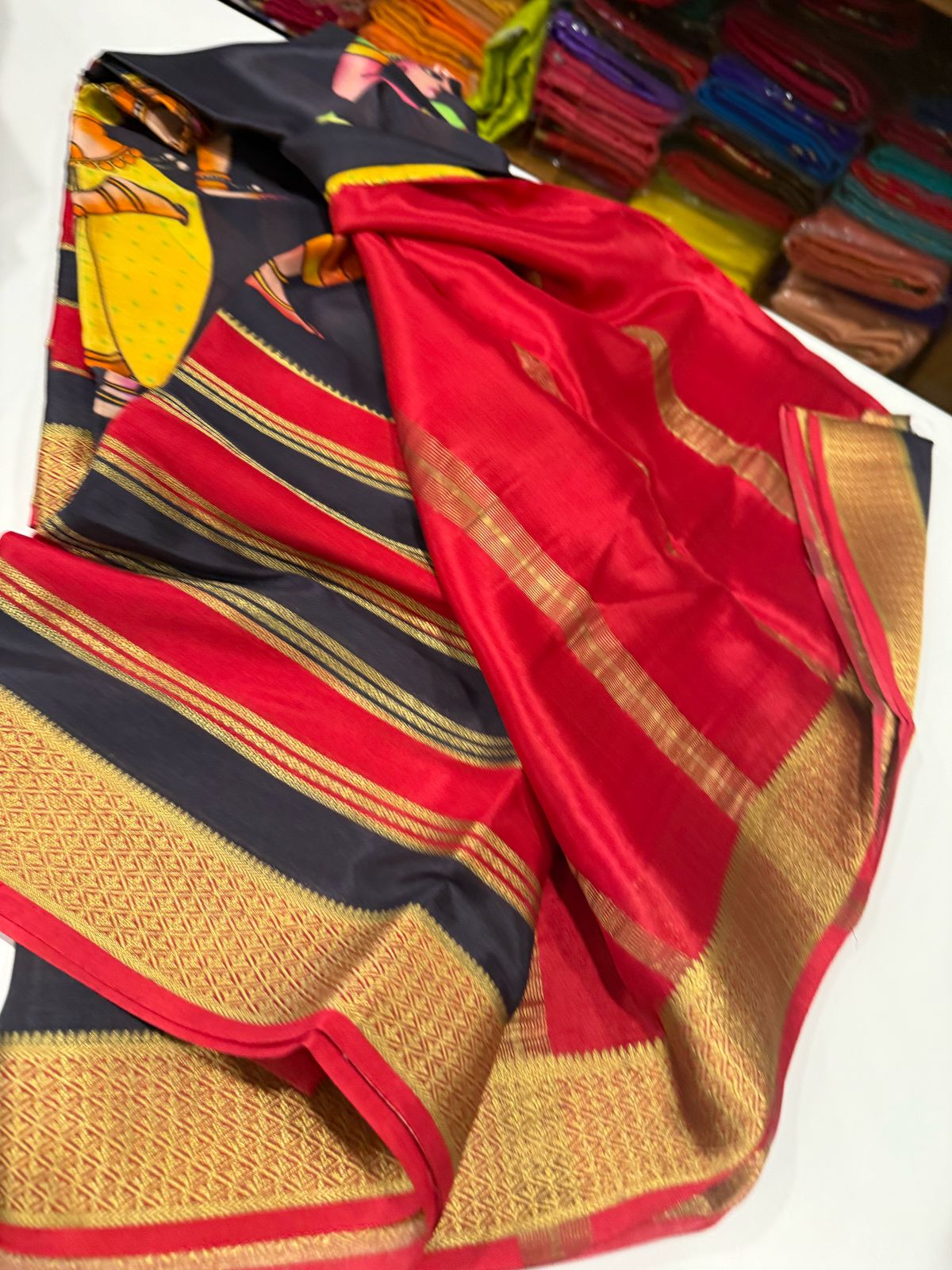 Pure Mysore Silk Doll Printed Saree