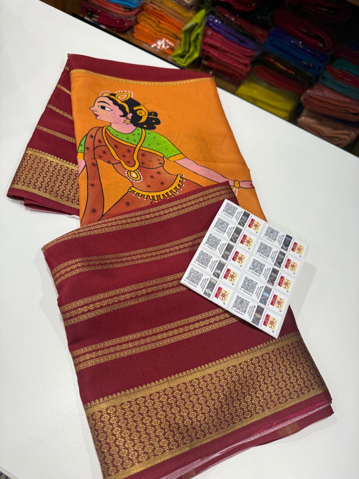 Pure Mysore Silk Doll Printed Saree