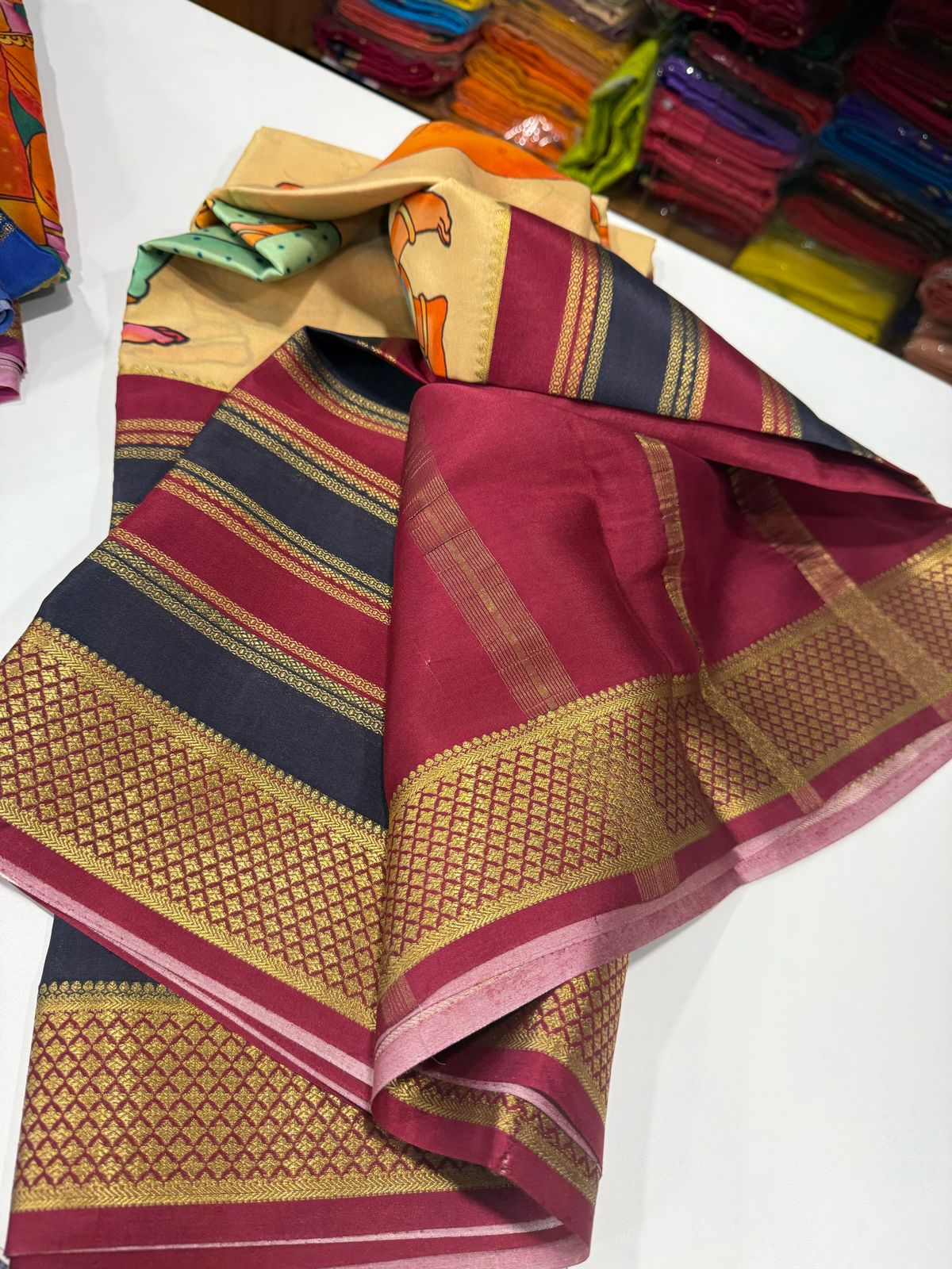 Pure Mysore Silk Doll Printed Saree