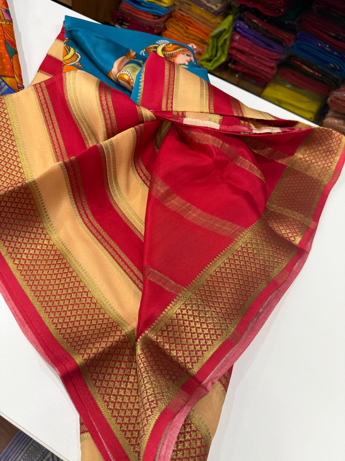 Pure Mysore Silk Doll Printed Saree