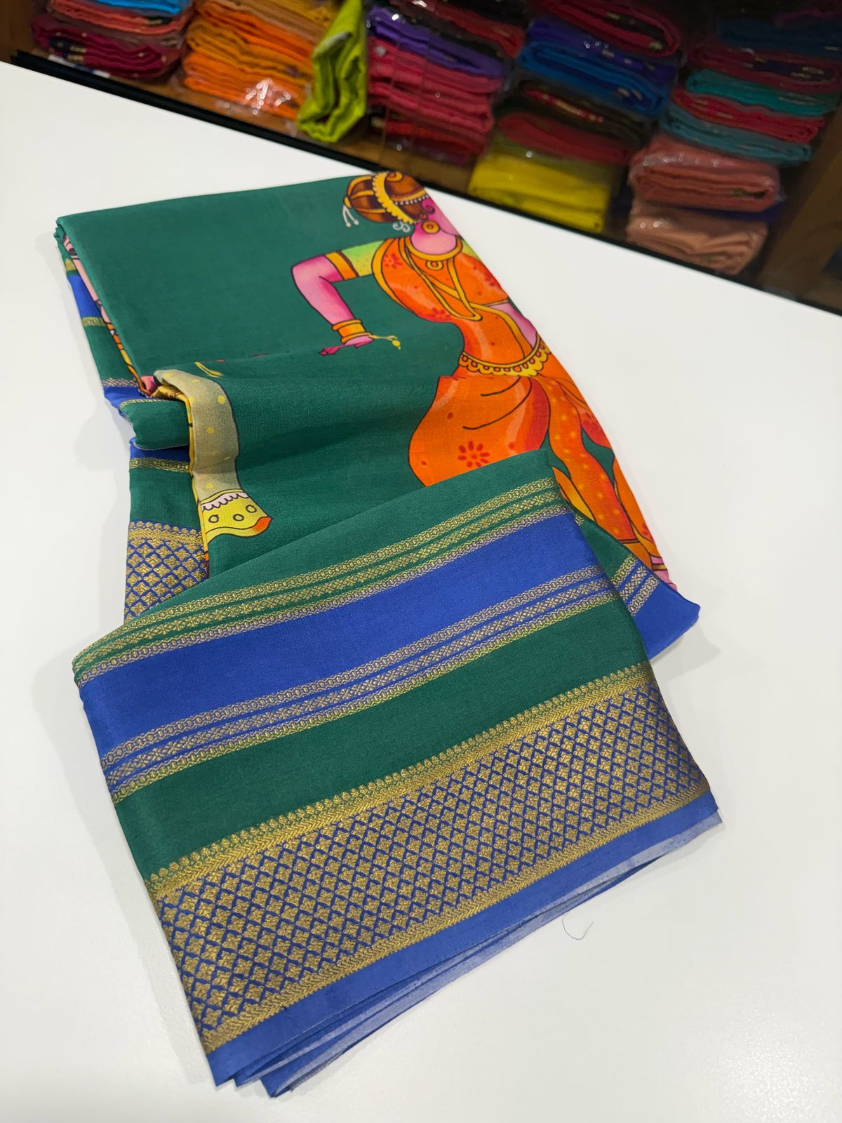 Pure Mysore Silk Doll Printed Saree