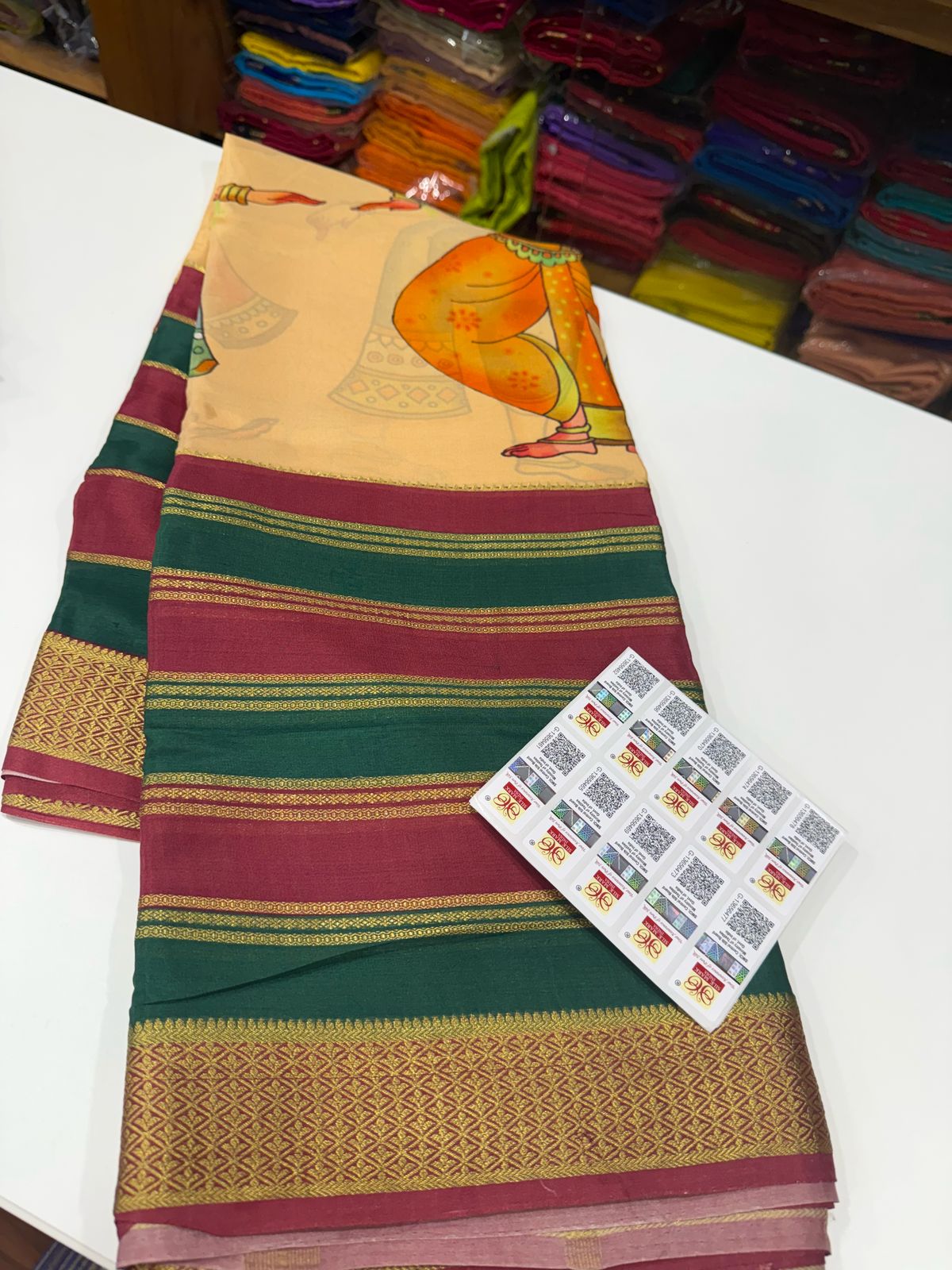 Pure Mysore Silk Doll Printed Saree