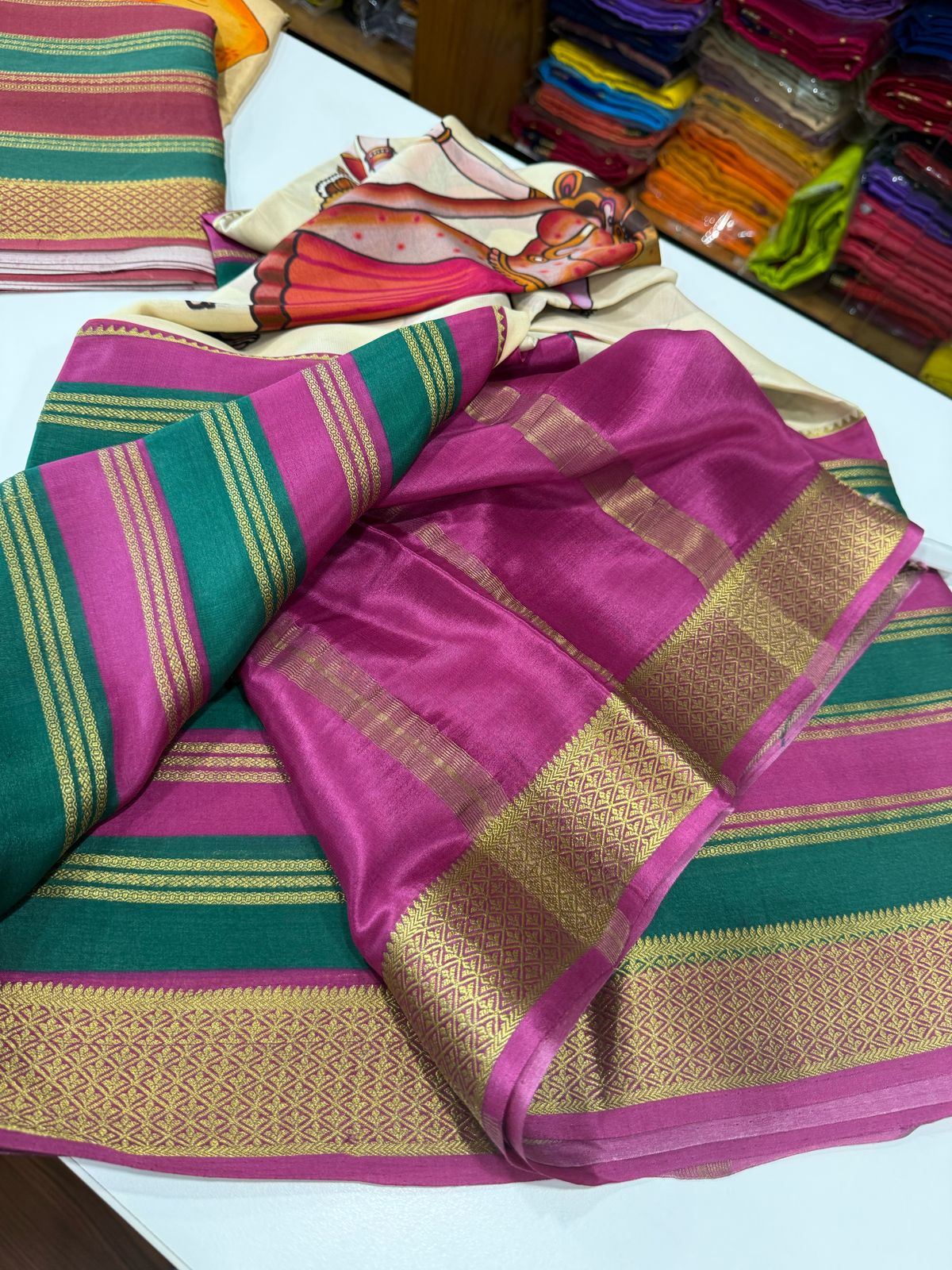 Pure Mysore Silk Doll Printed Saree