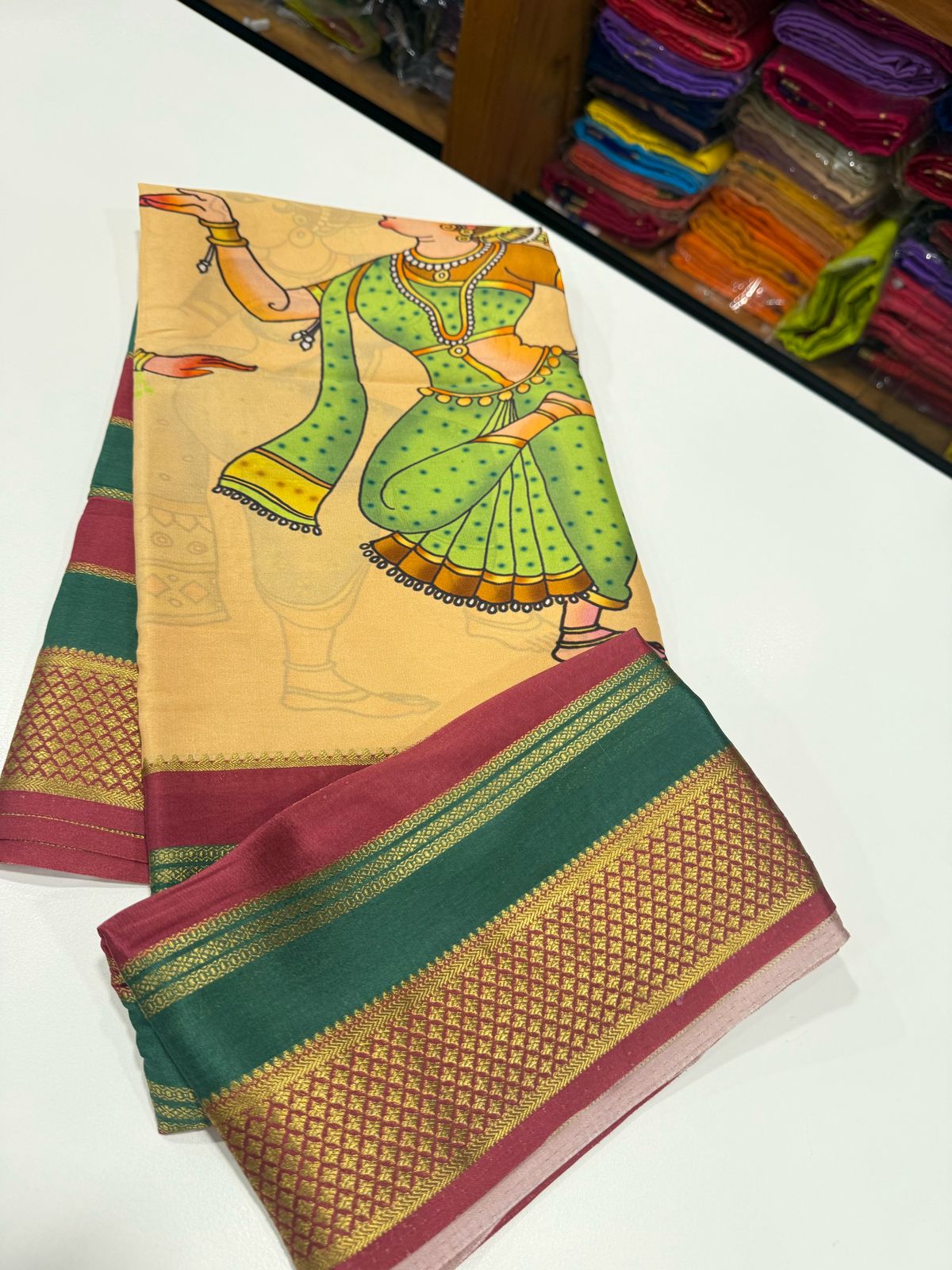 Pure Mysore Silk Doll Printed Saree